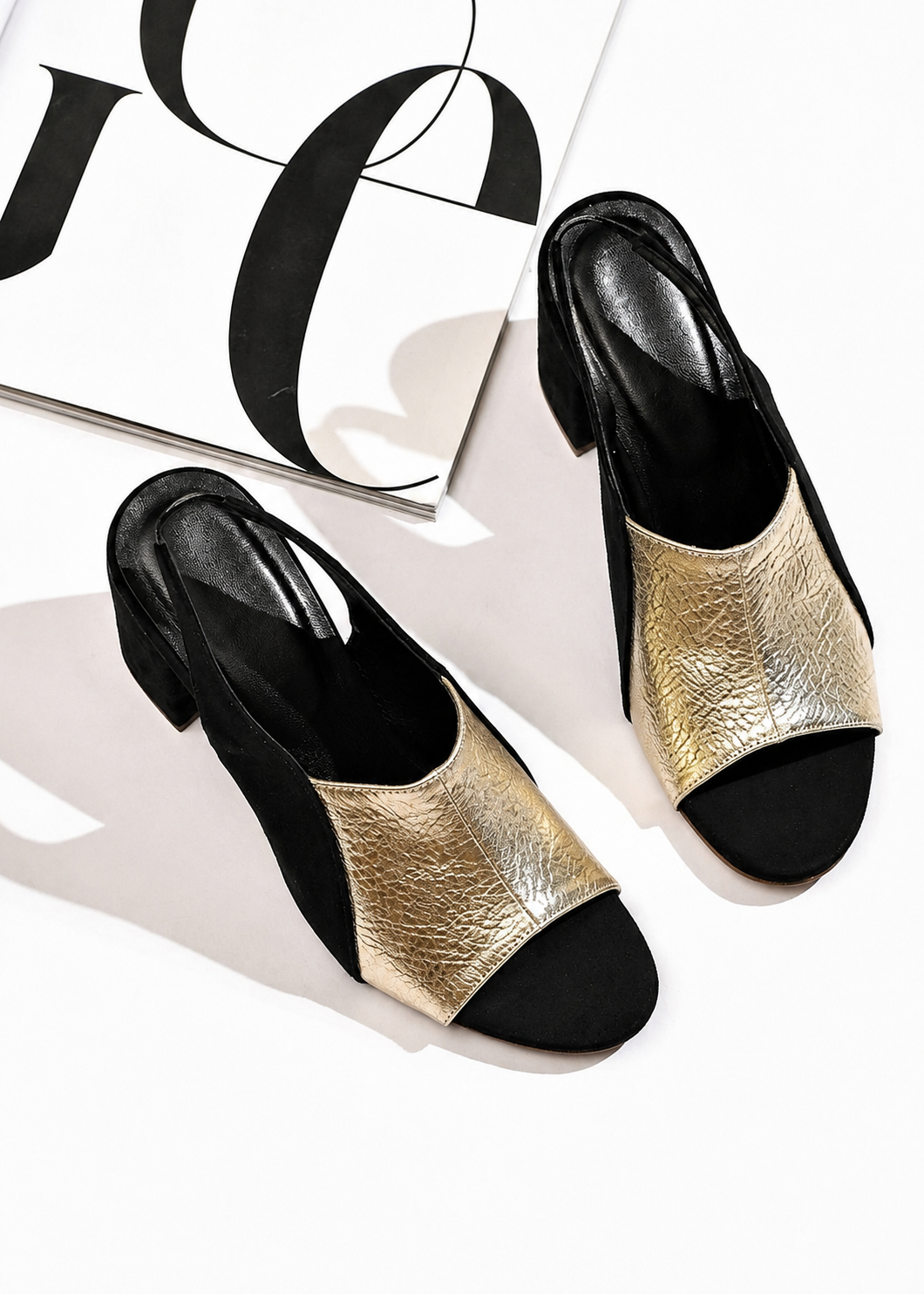 Heels in Gold, black by - High Quality Women Heels VKZ1592