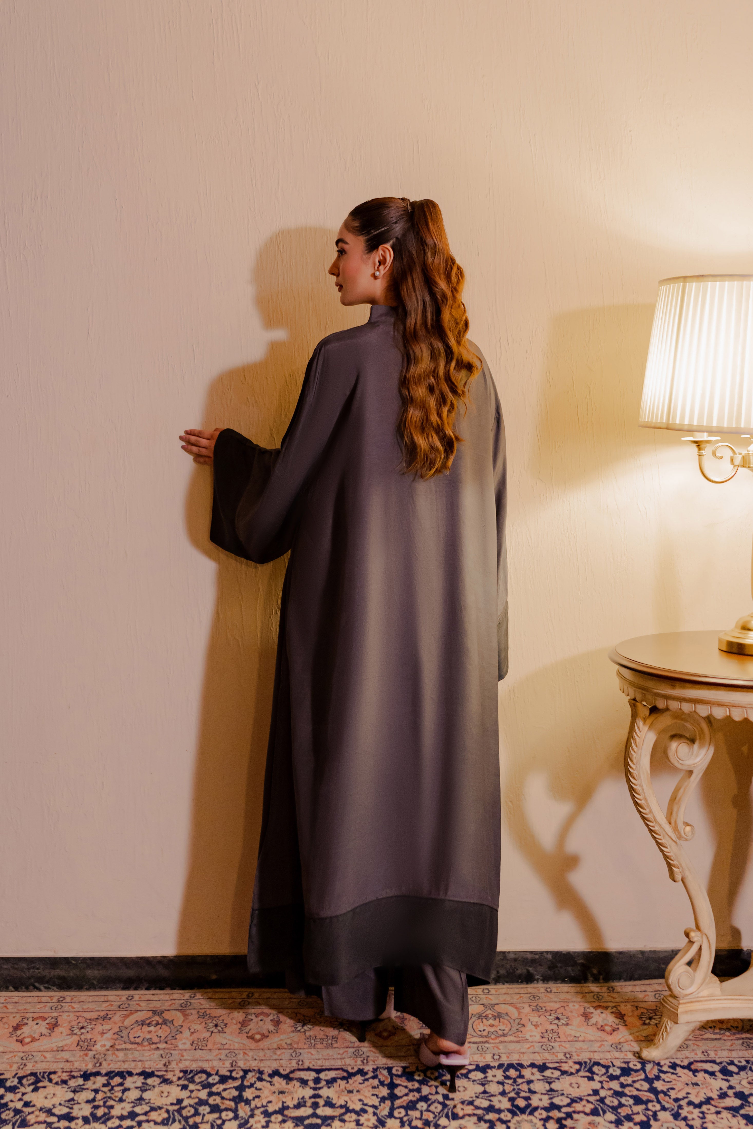 silk Kaftan in Tan brown