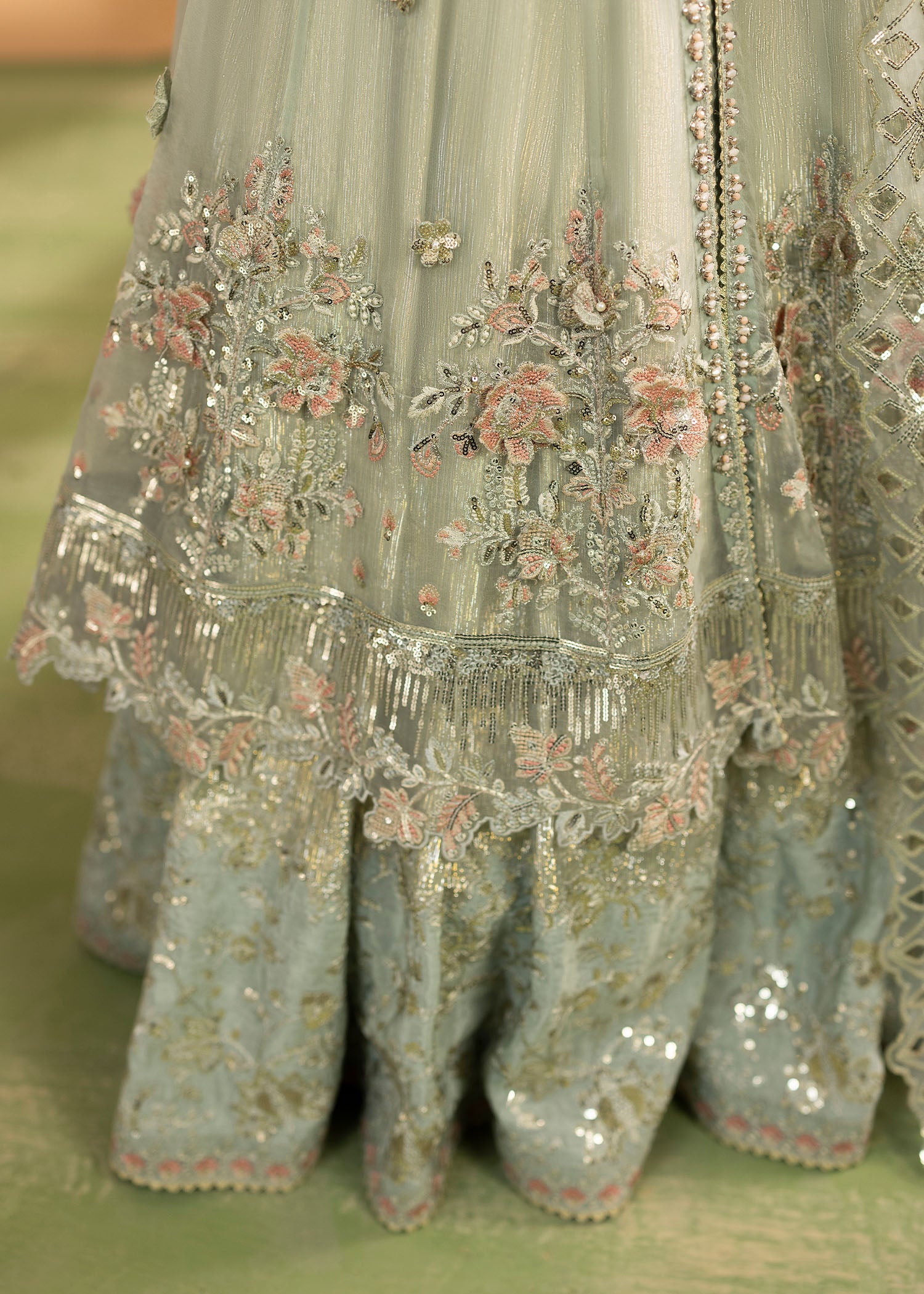 organza Maxi in Pistachio green