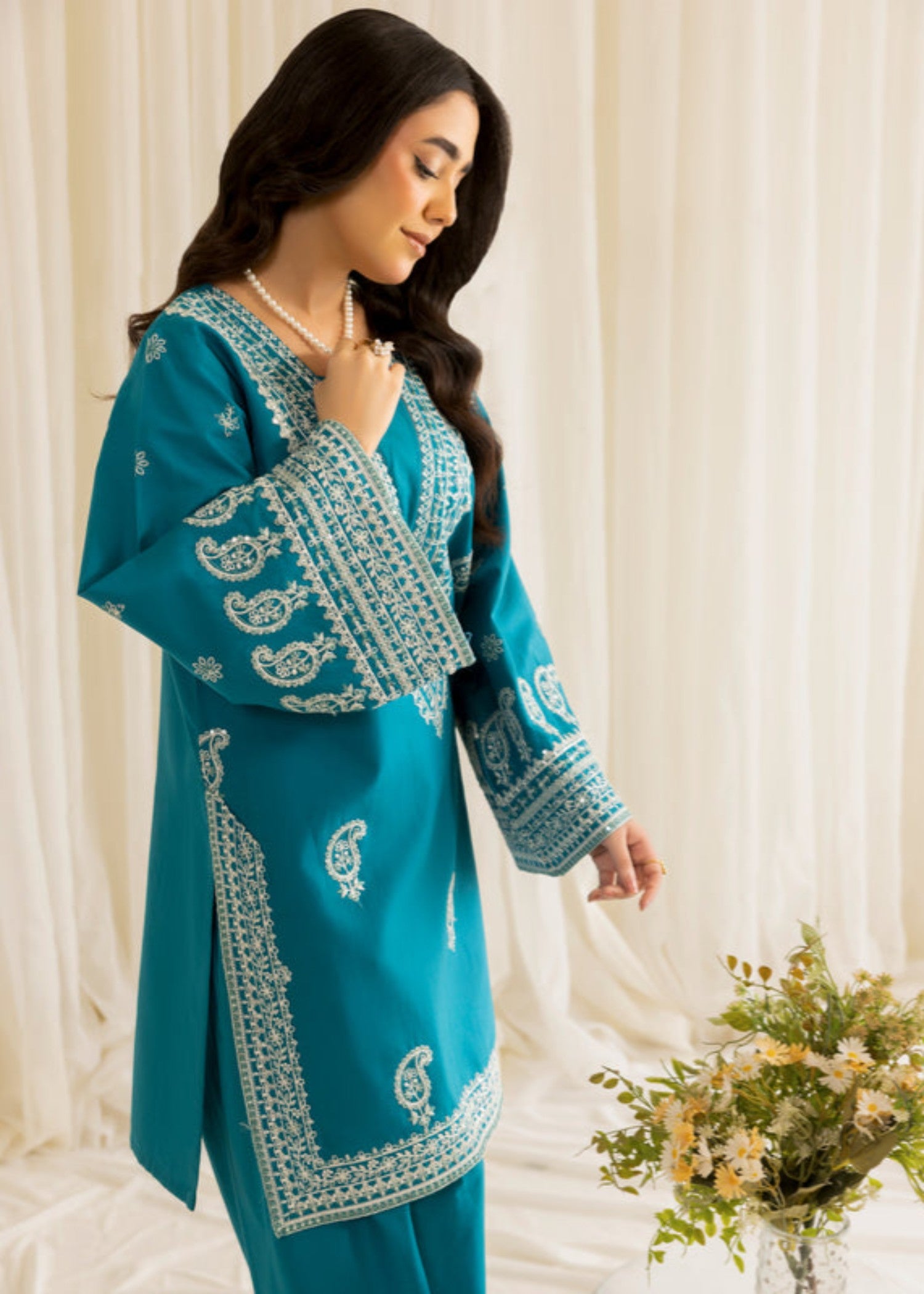 cotton dobby Kurta Set in Blue