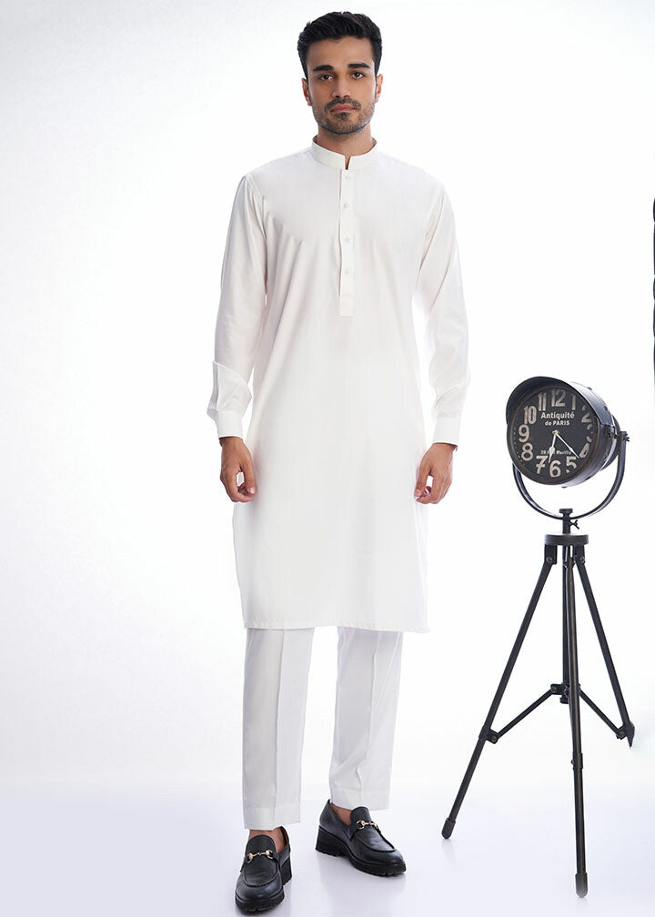 cotton viscose Kurta Set in Off-white by House Of Arsalan Iqbal
