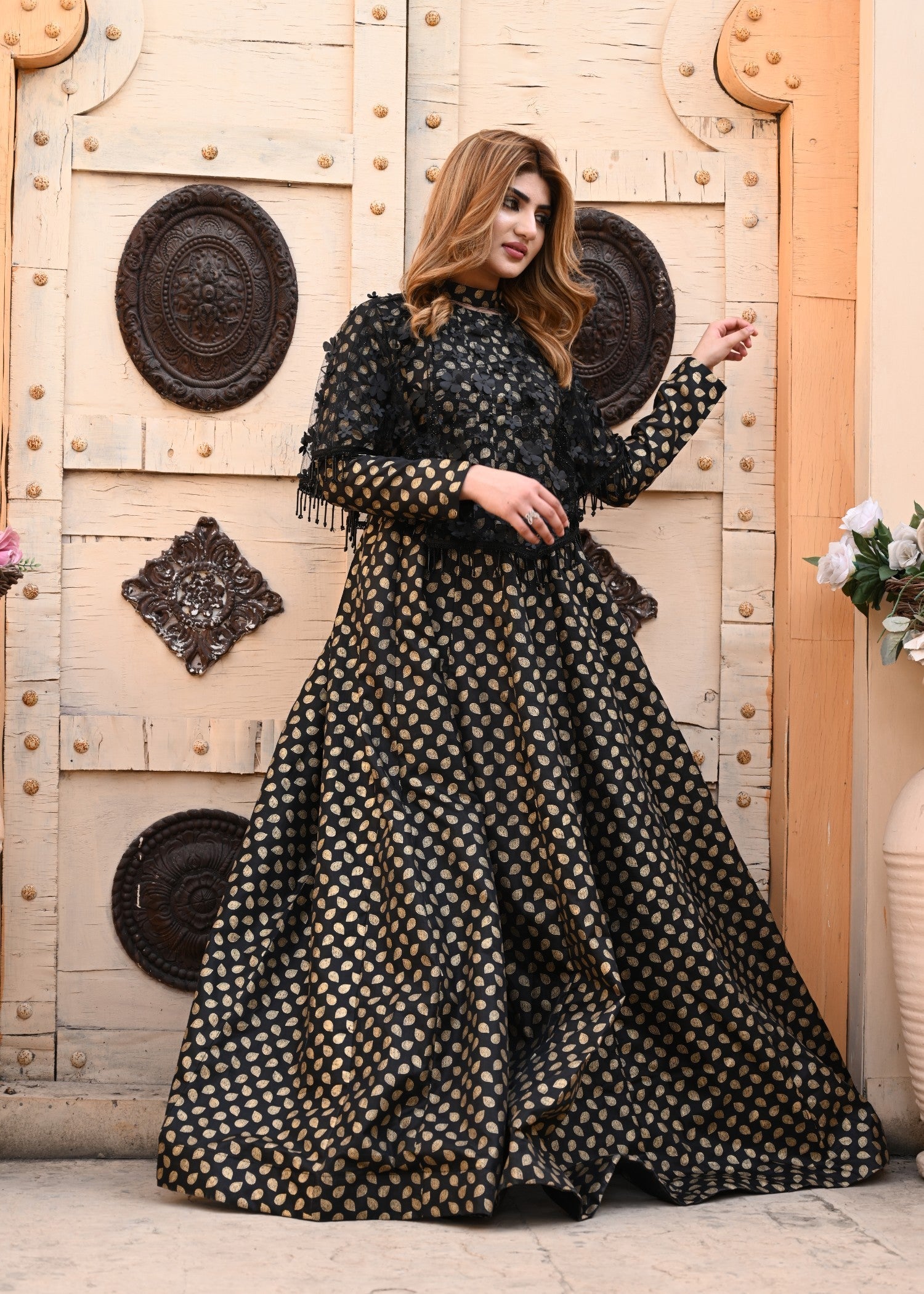 kattan silk Maxi in Multi