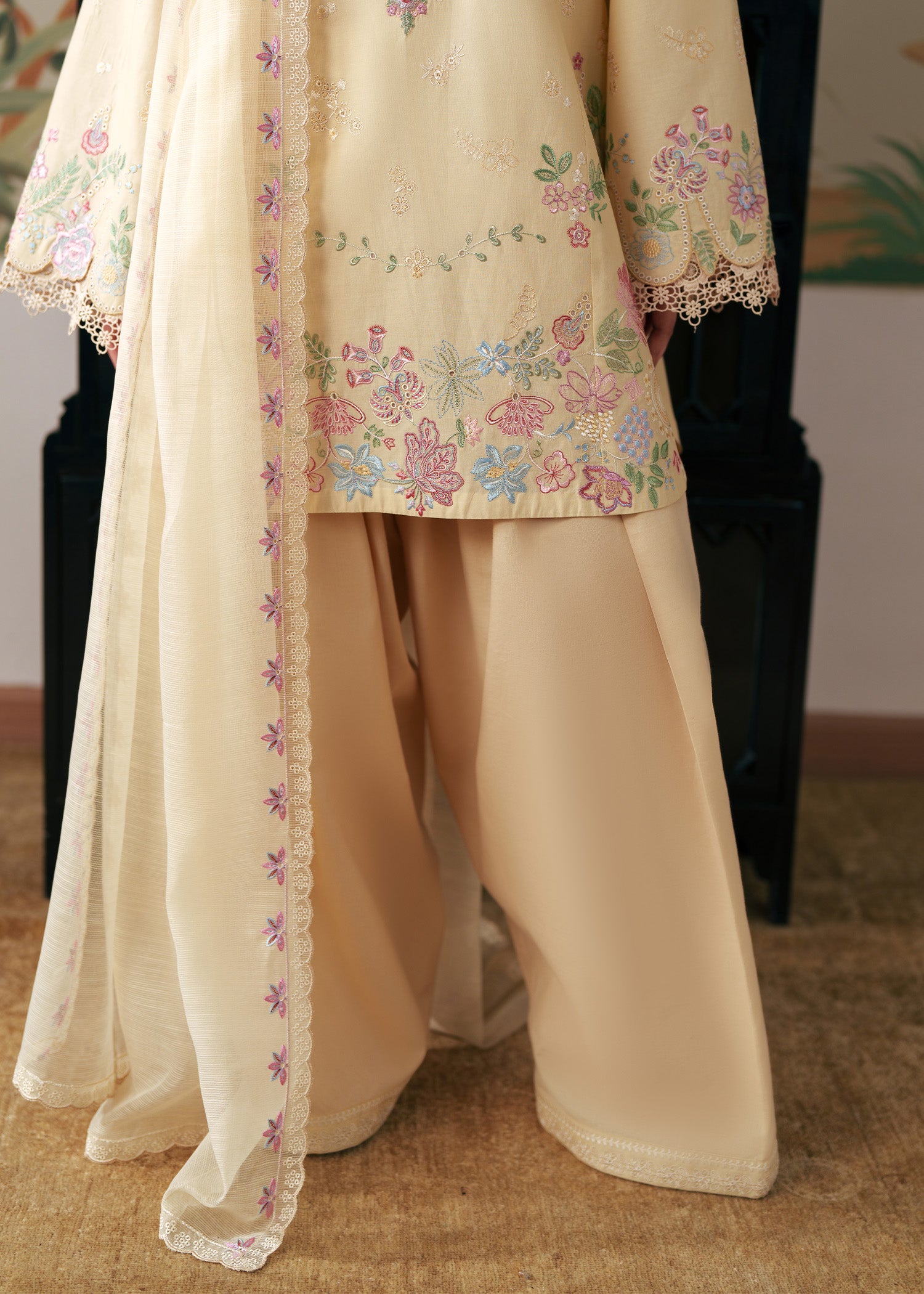 lawn Kurta Set in Butter