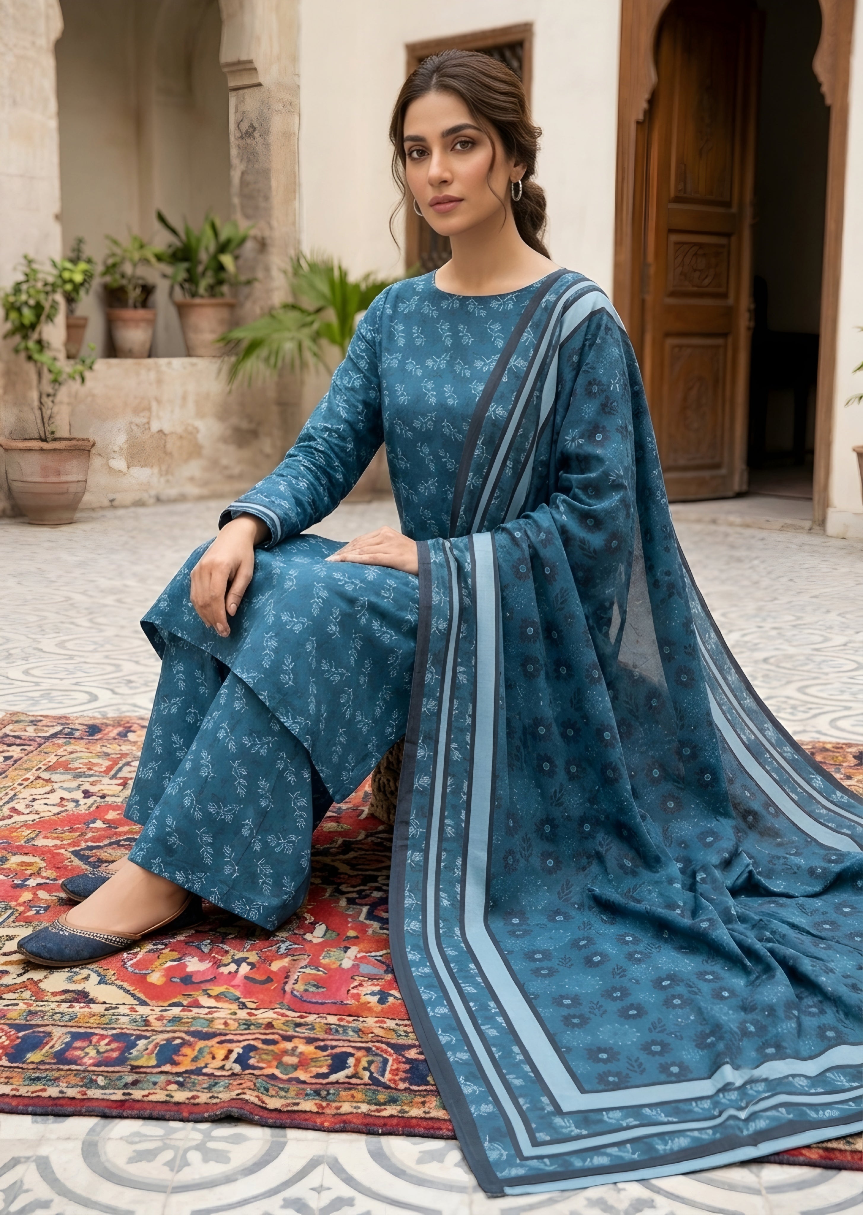 lawn Unstitched in Yale blue
