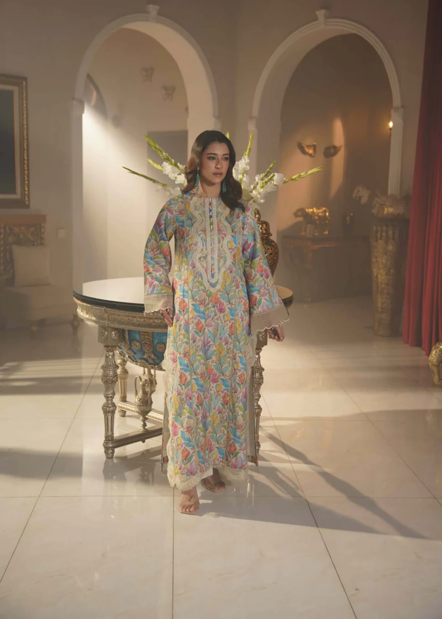 viscose linen Kurta Set in Multi