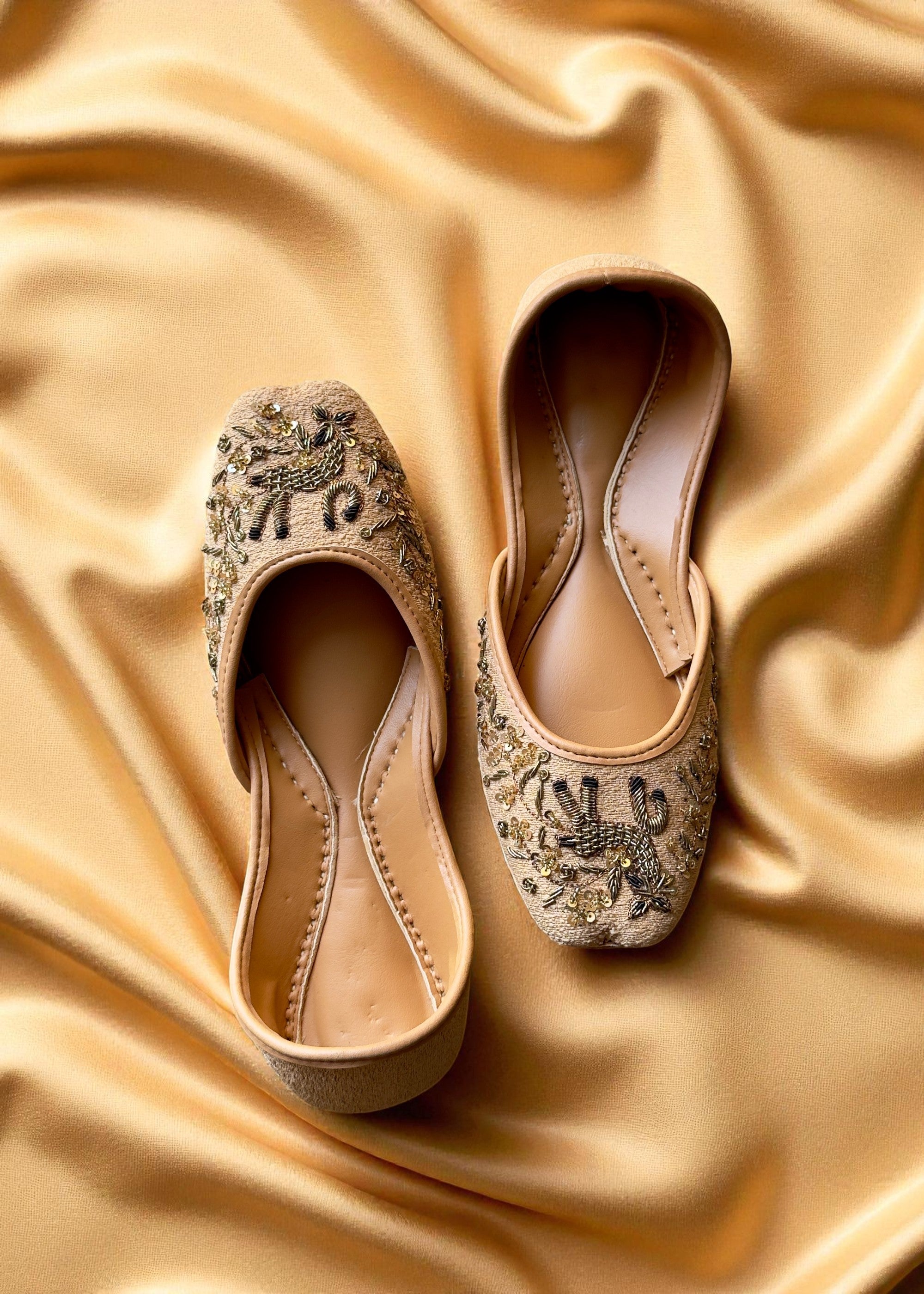 Khussa in Beige by - High Quality Women Khussa ZUA4450