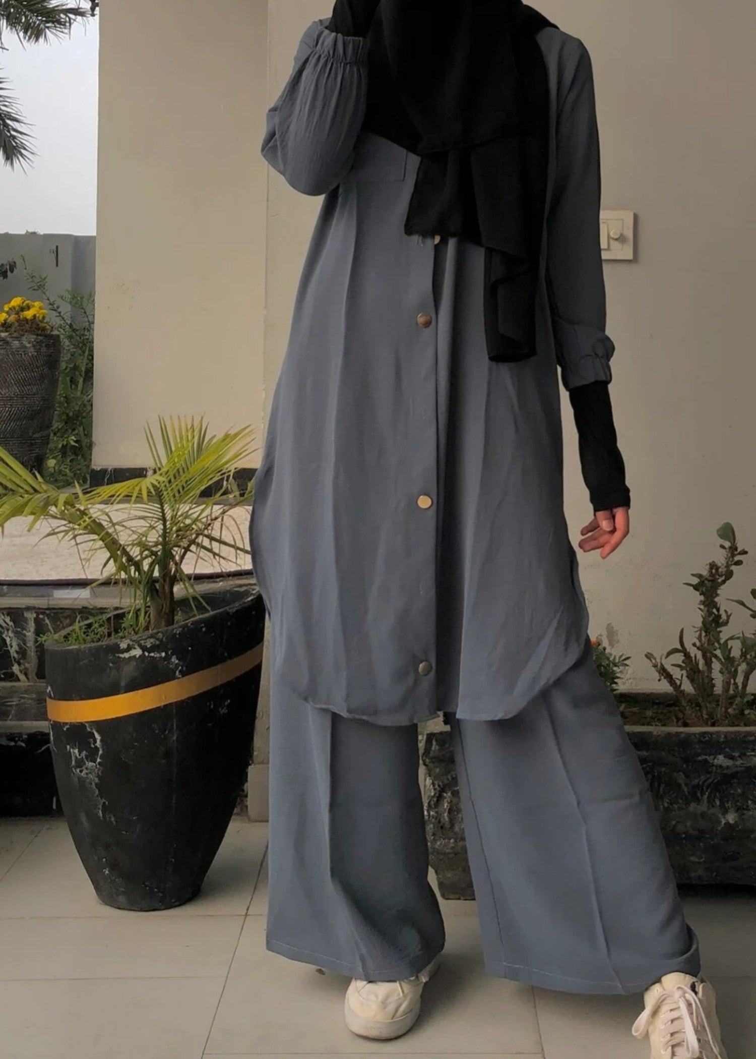 crepe Co Ord Sets in Grey