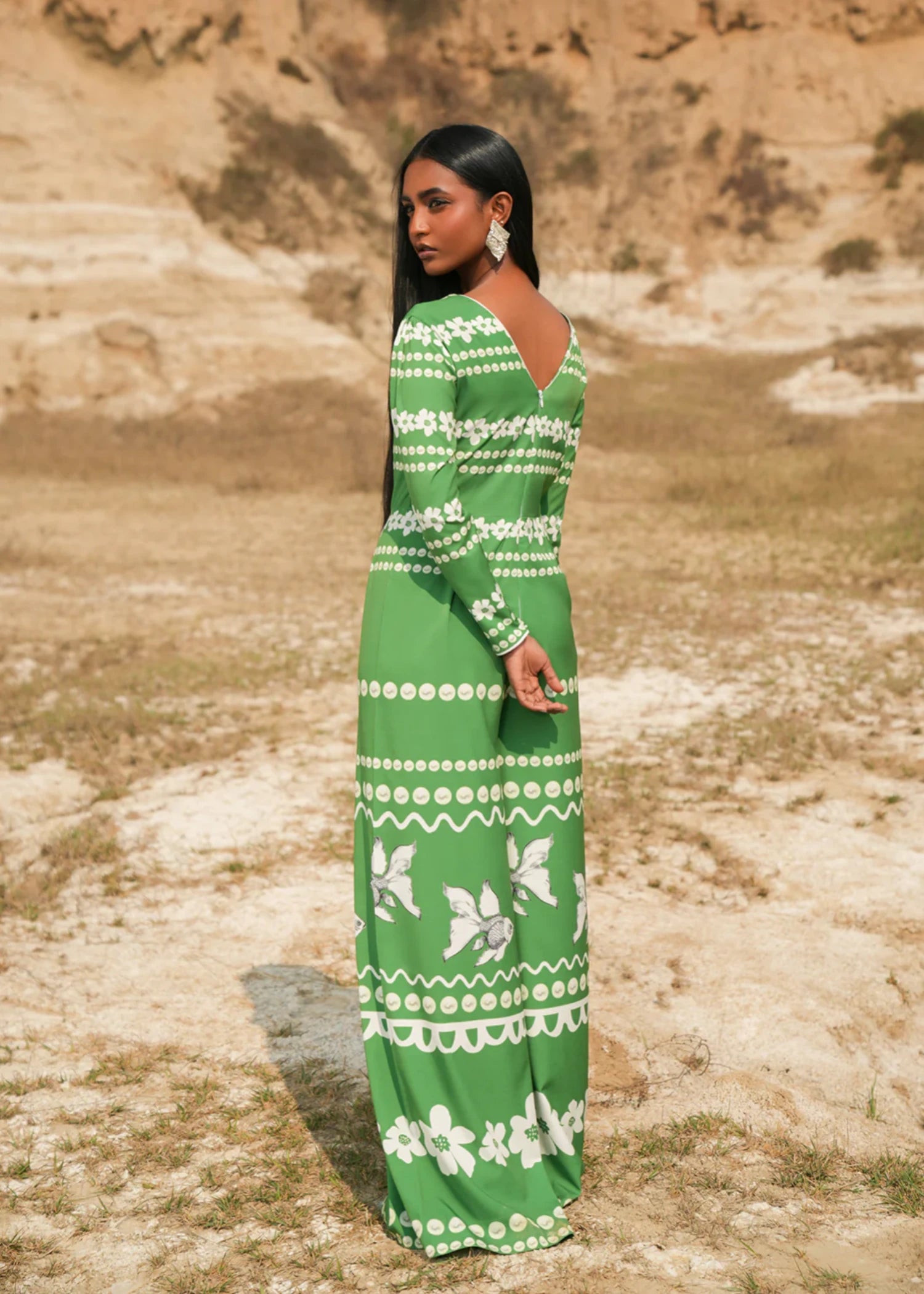 crepe Jumpsuit in Pastel green