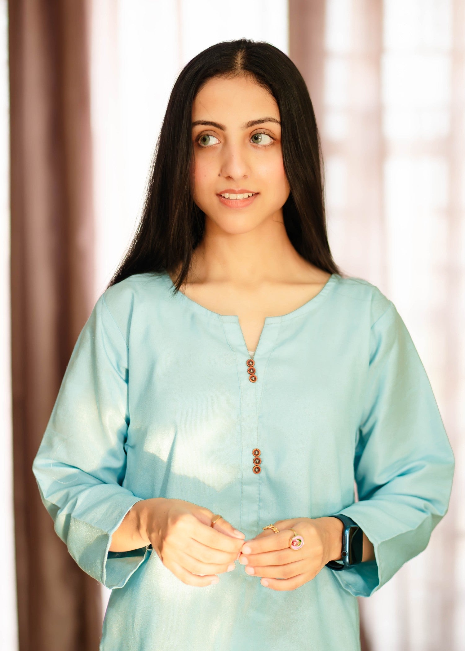 viscose raw silk Co Ord Sets in Ice blue