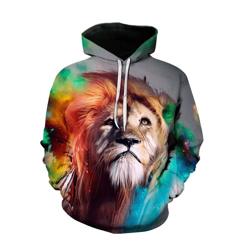 Digital Print Men'S and Women'S Long-Sleeved Pullover Hoodie Sweatshirt