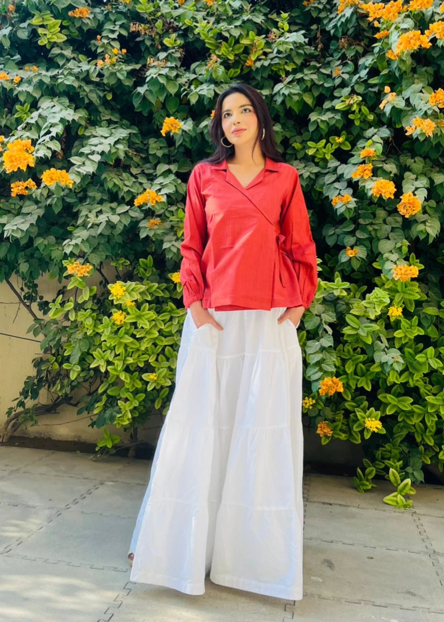 cotton Top in Tomato red