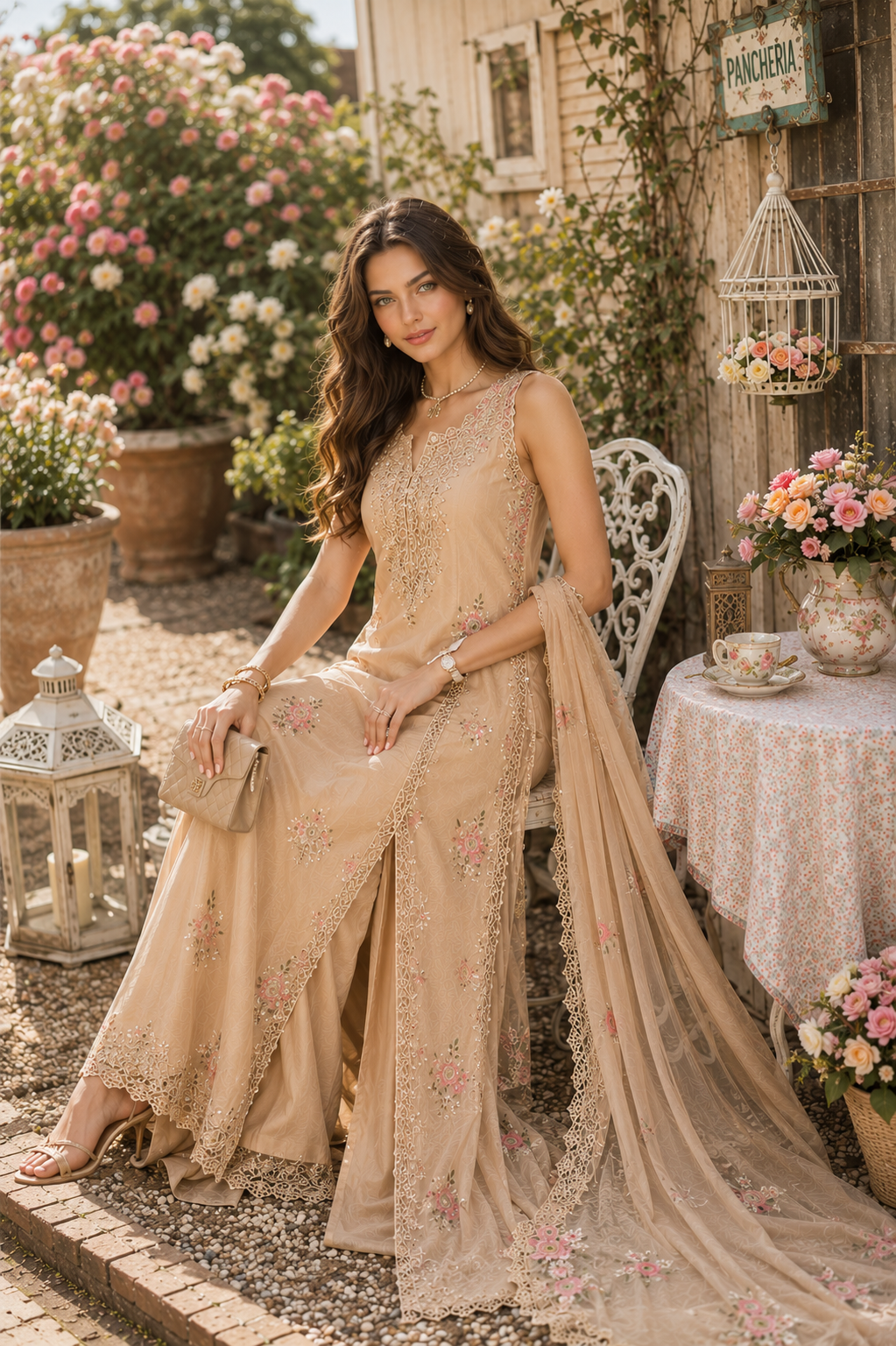 Noor Eid Printskhas Lawn – D13 – Blush Peach