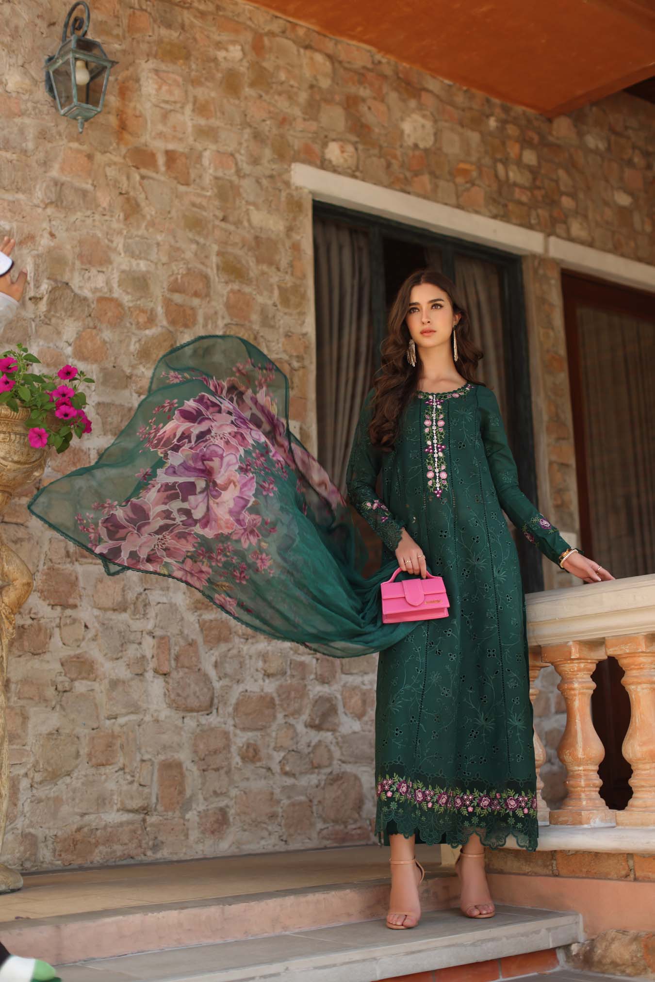 Luxury Eid Schiffli Laserkari Lawn – D1 - A - Sorina
