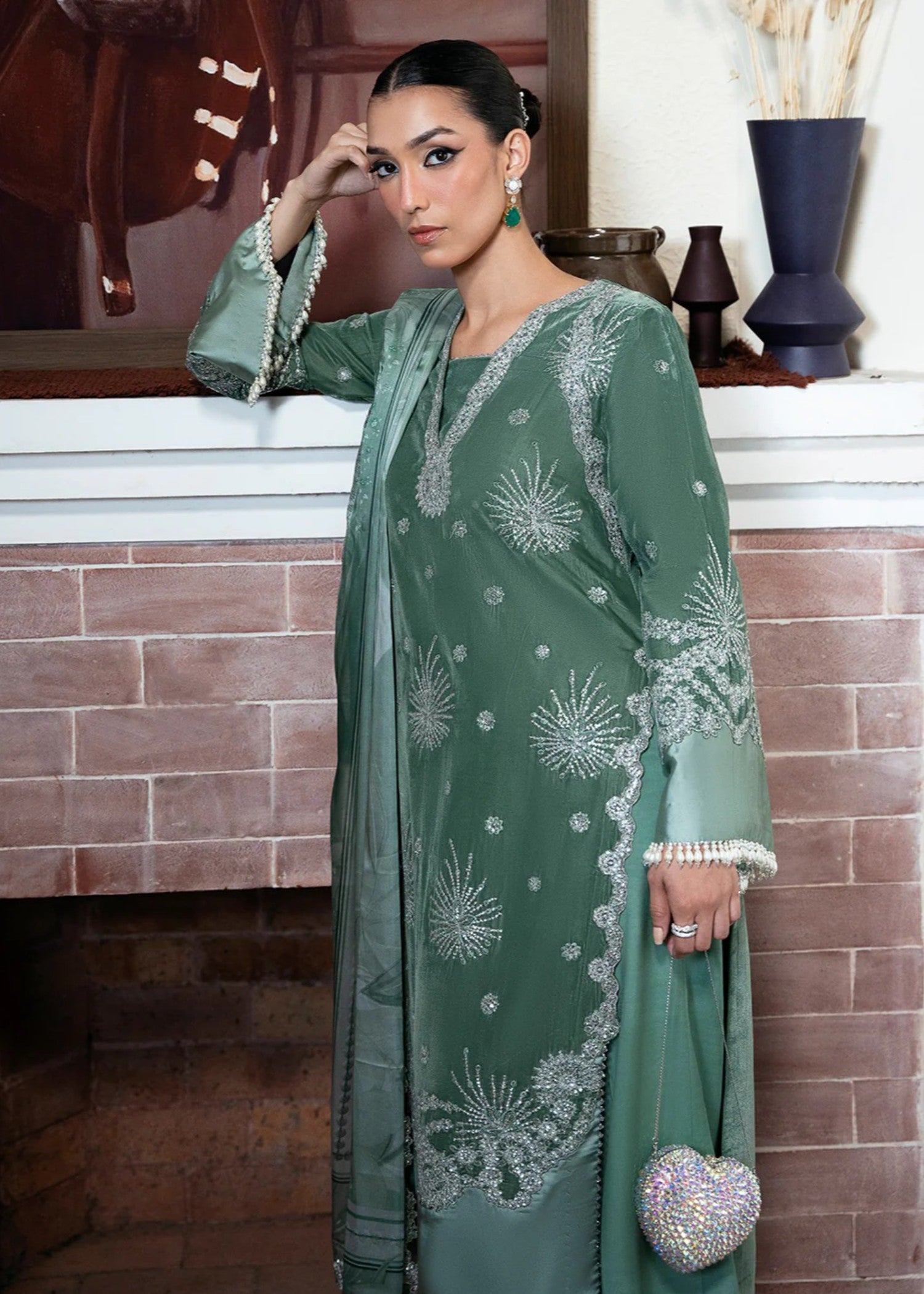 velvet Unstitched in Sea green
