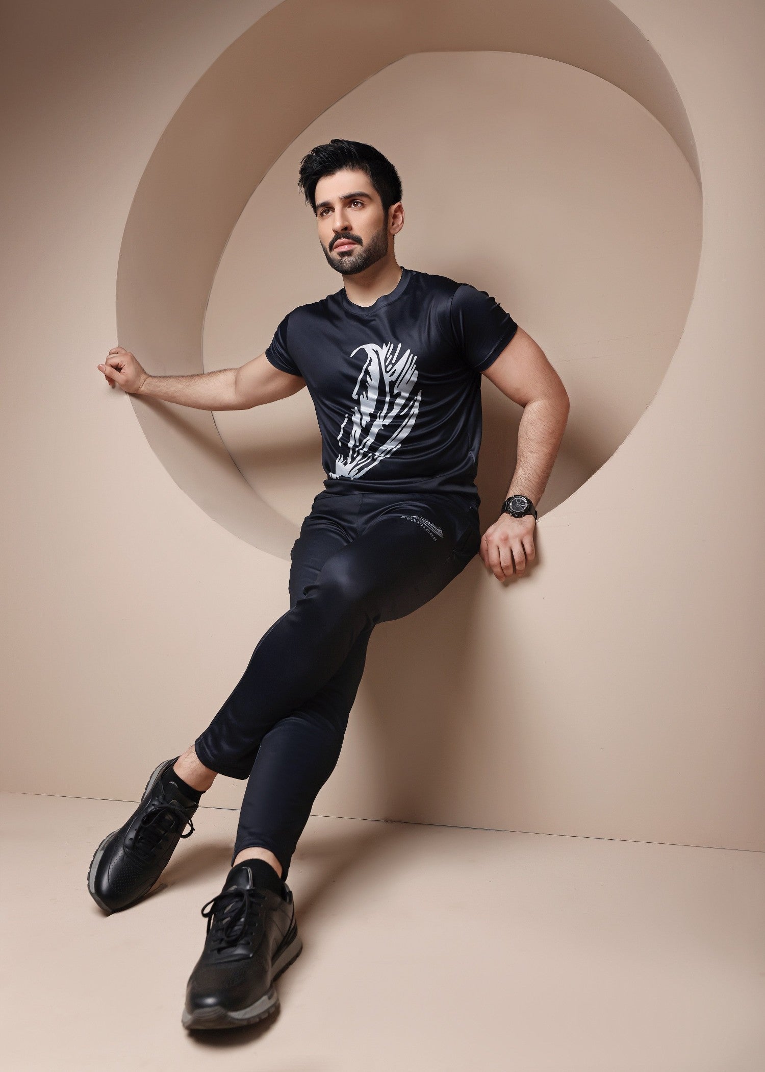 terry Tracksuit in Black by Feathers