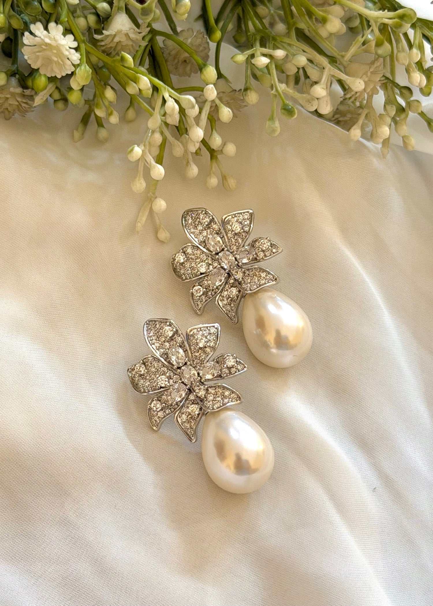 Earrings in Silver Color by - Trendy Women Earrings DKH4655