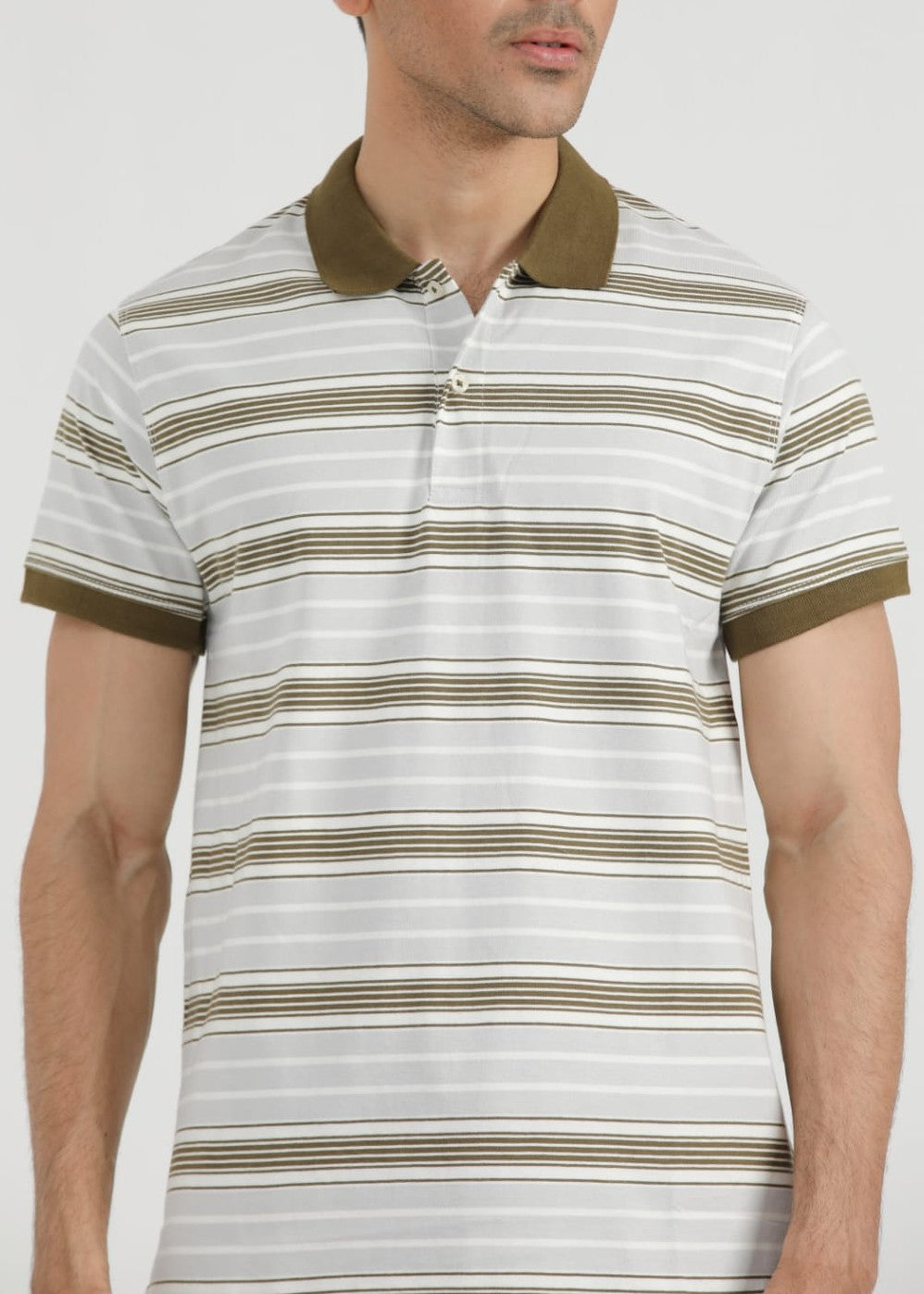 single jersey knit Polo Shirt in Ash grey