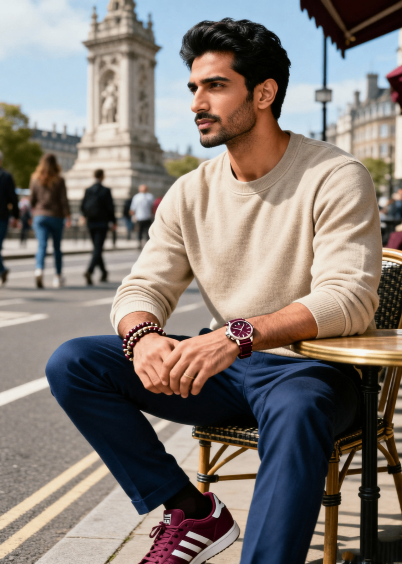 terry Sweatshirt in Beige by MAYSAK