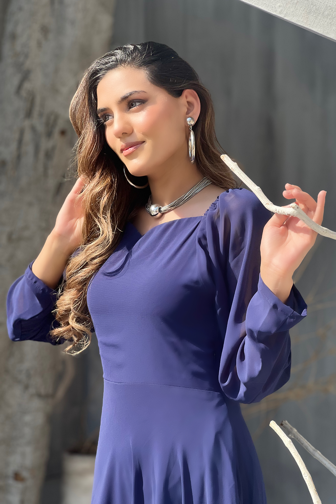 chiffon Dress in Blue