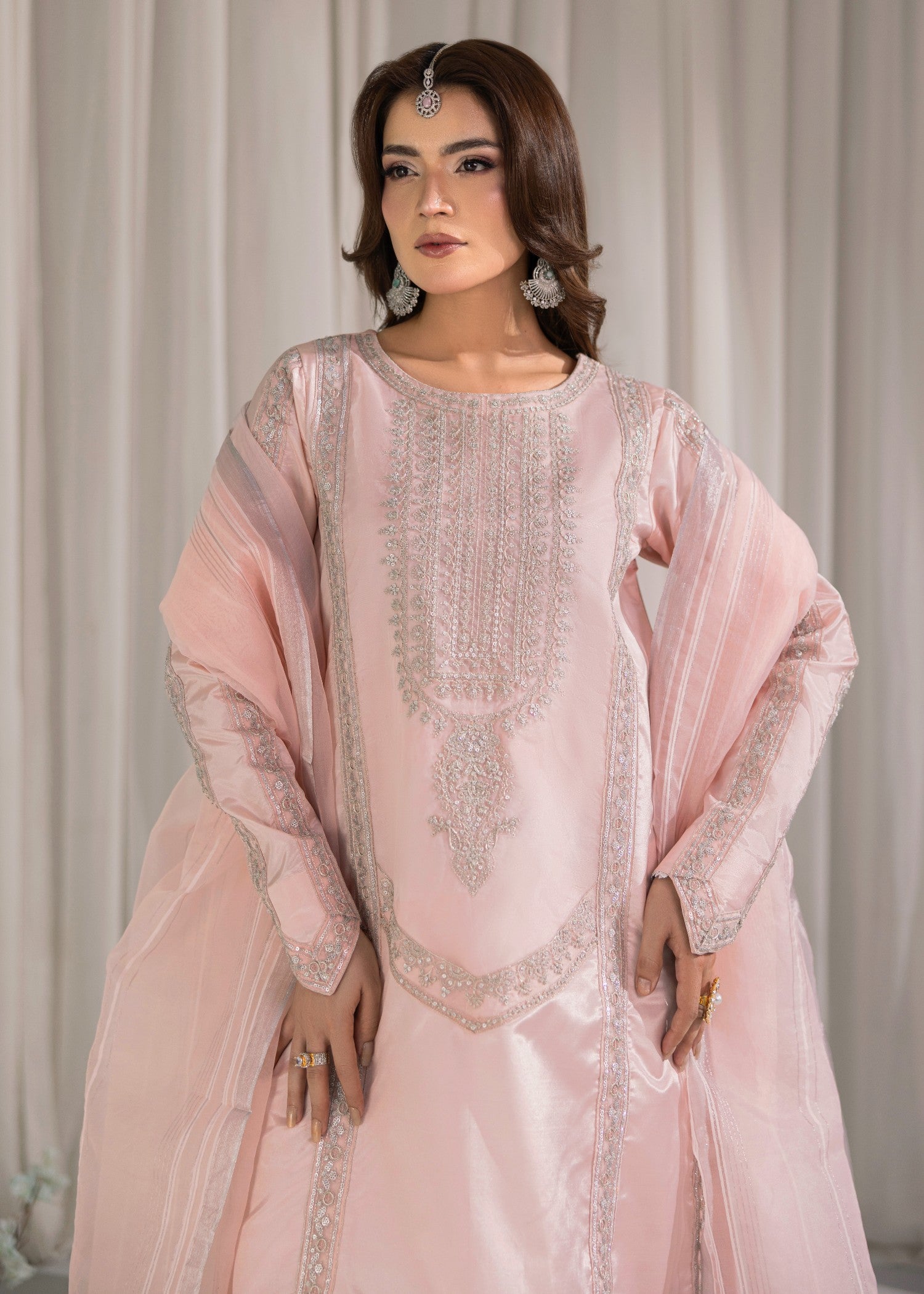 raw silk Gharara in Pink
