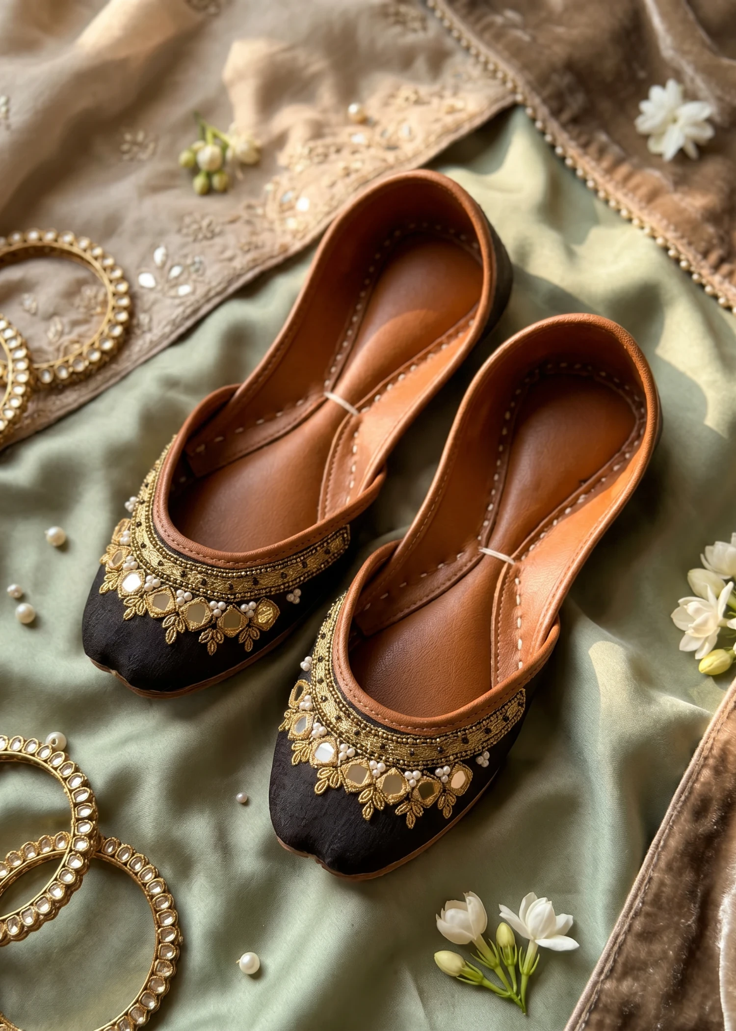 Khussa in Black by - High Quality Women Khussa NZL3784