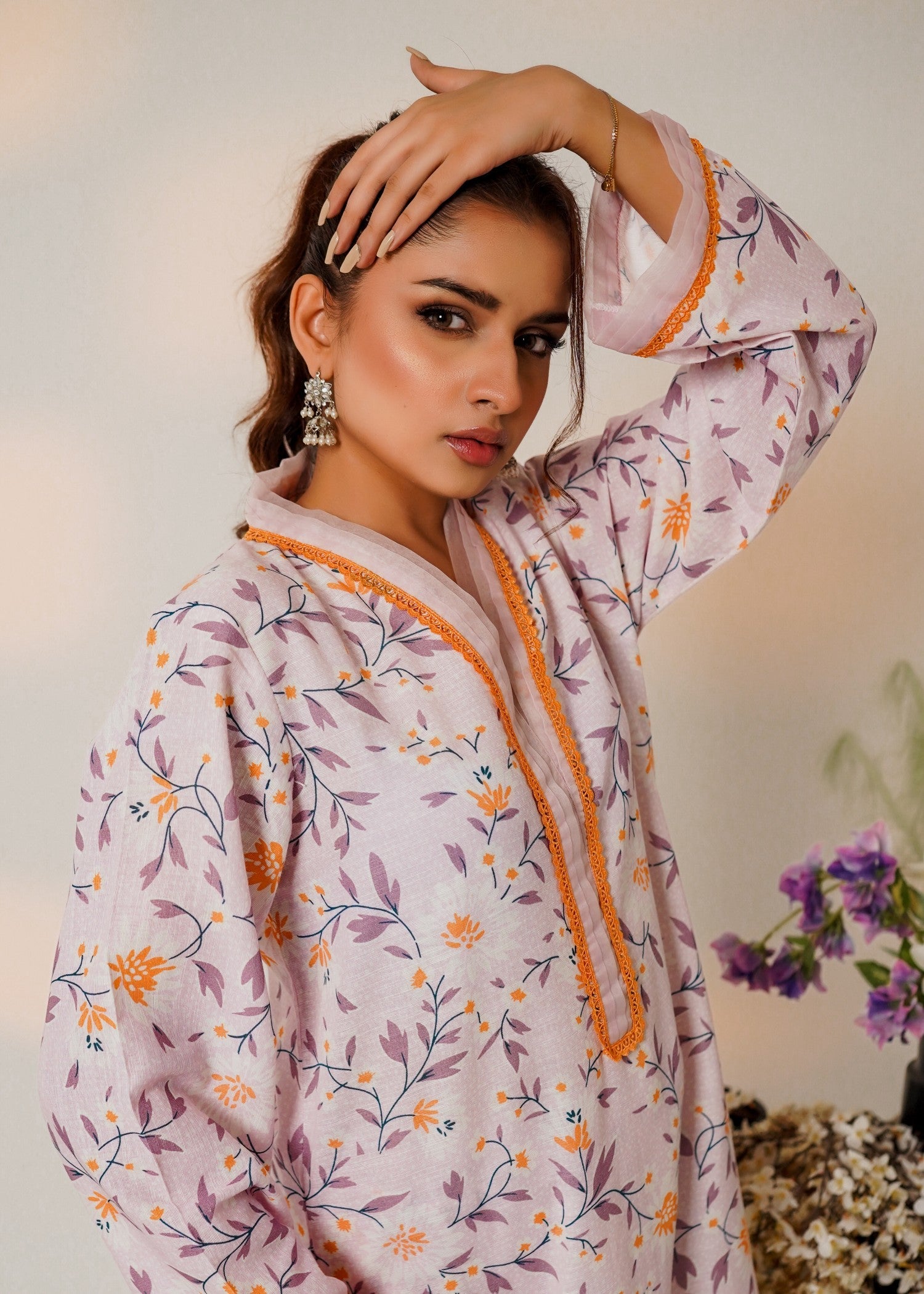 khaddar Kurta Set in Frost