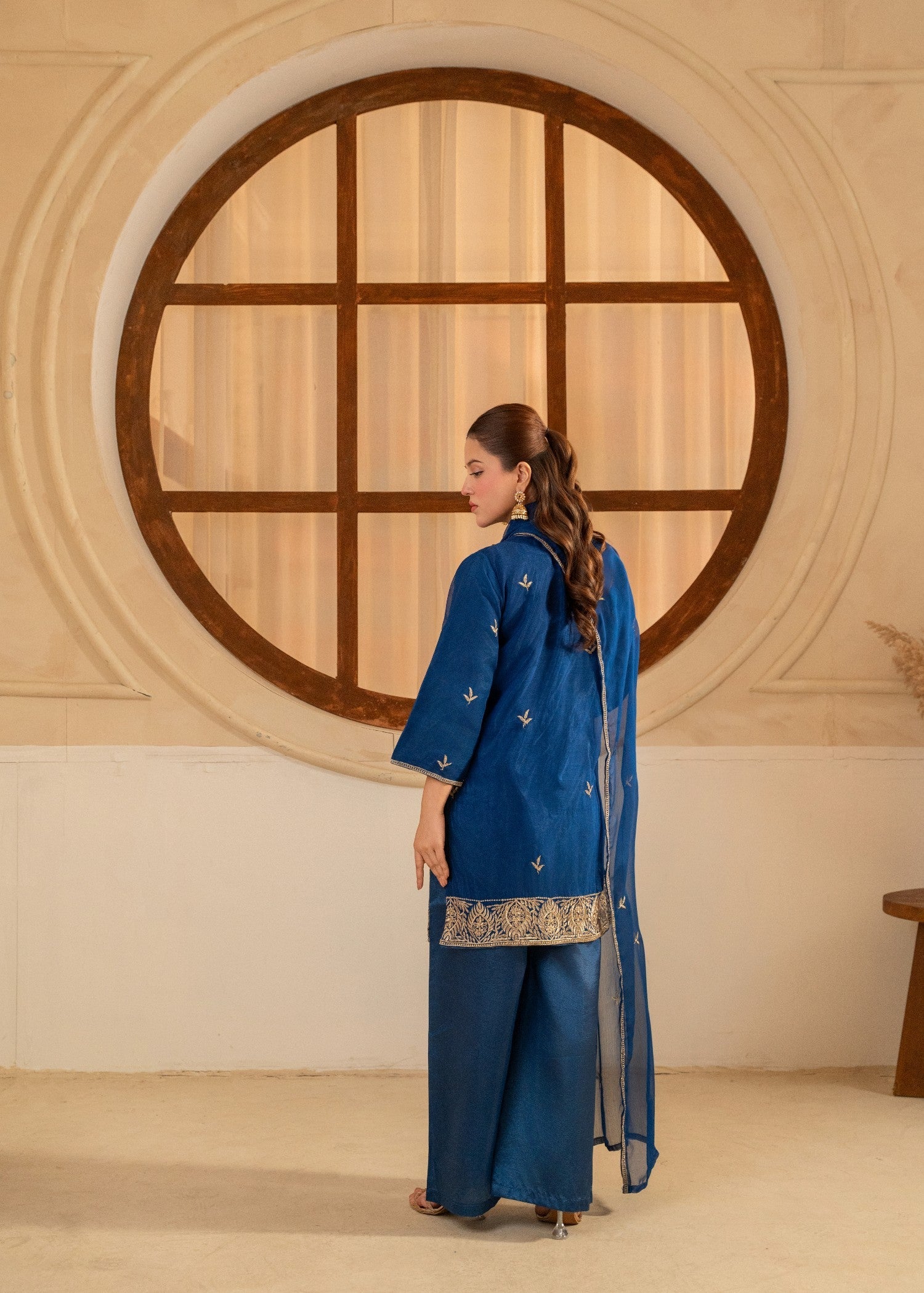 chiffon Kurta Set in Blue