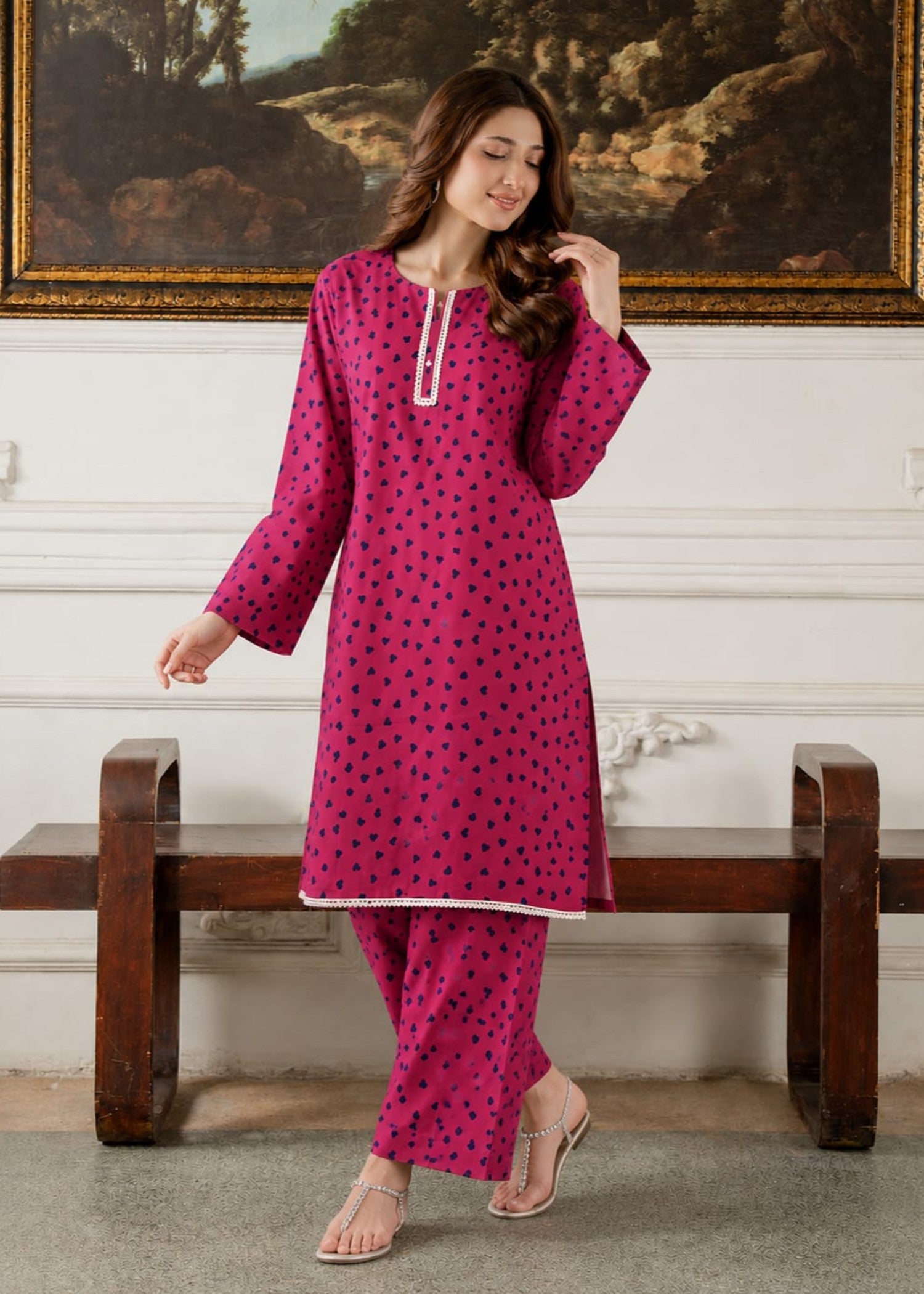 linen Co Ord Sets in Shocking pink