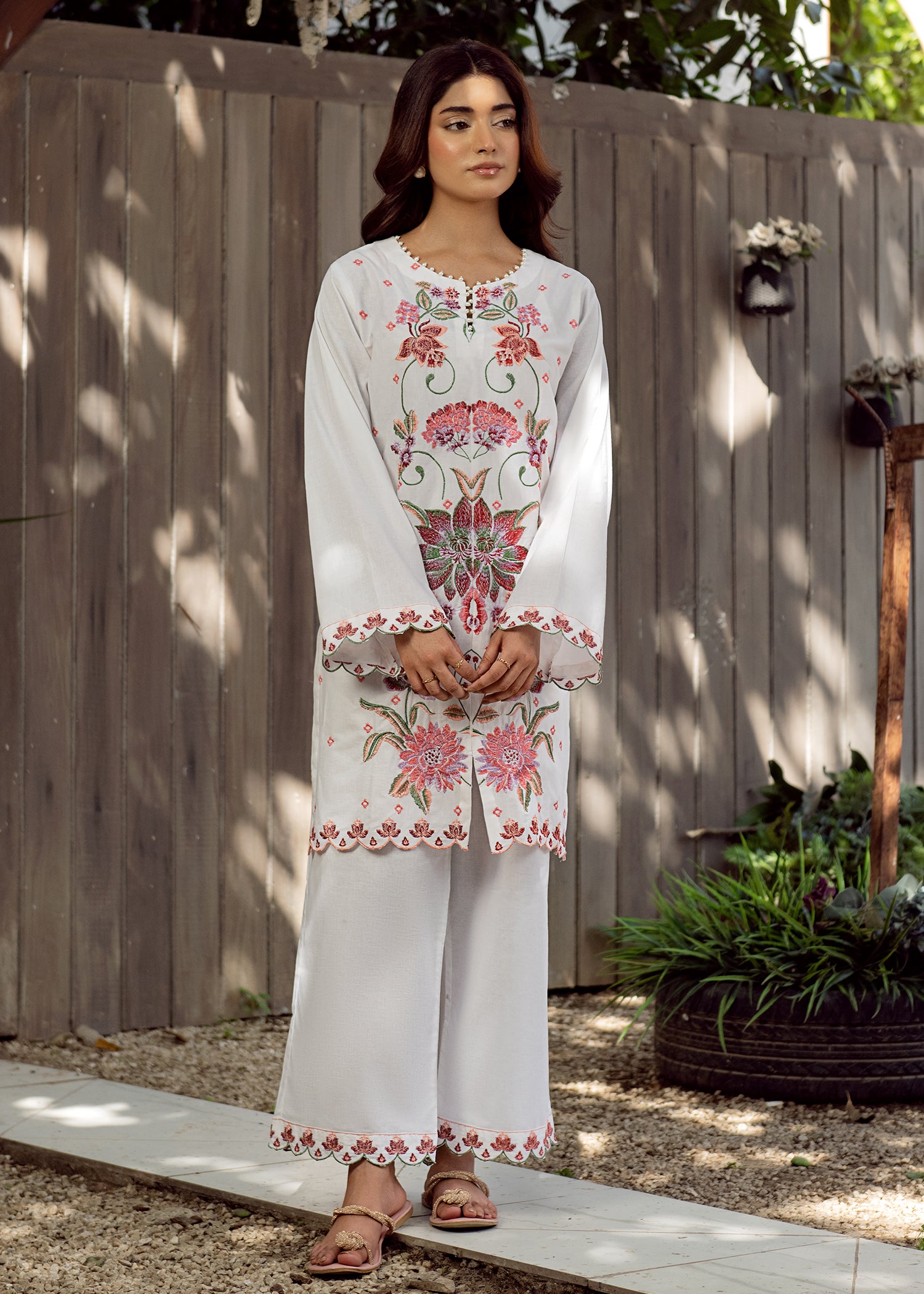 cotton Kurta Set in Chalk
