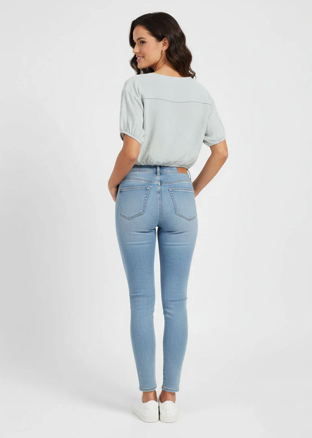 polyester Top in Light grey
