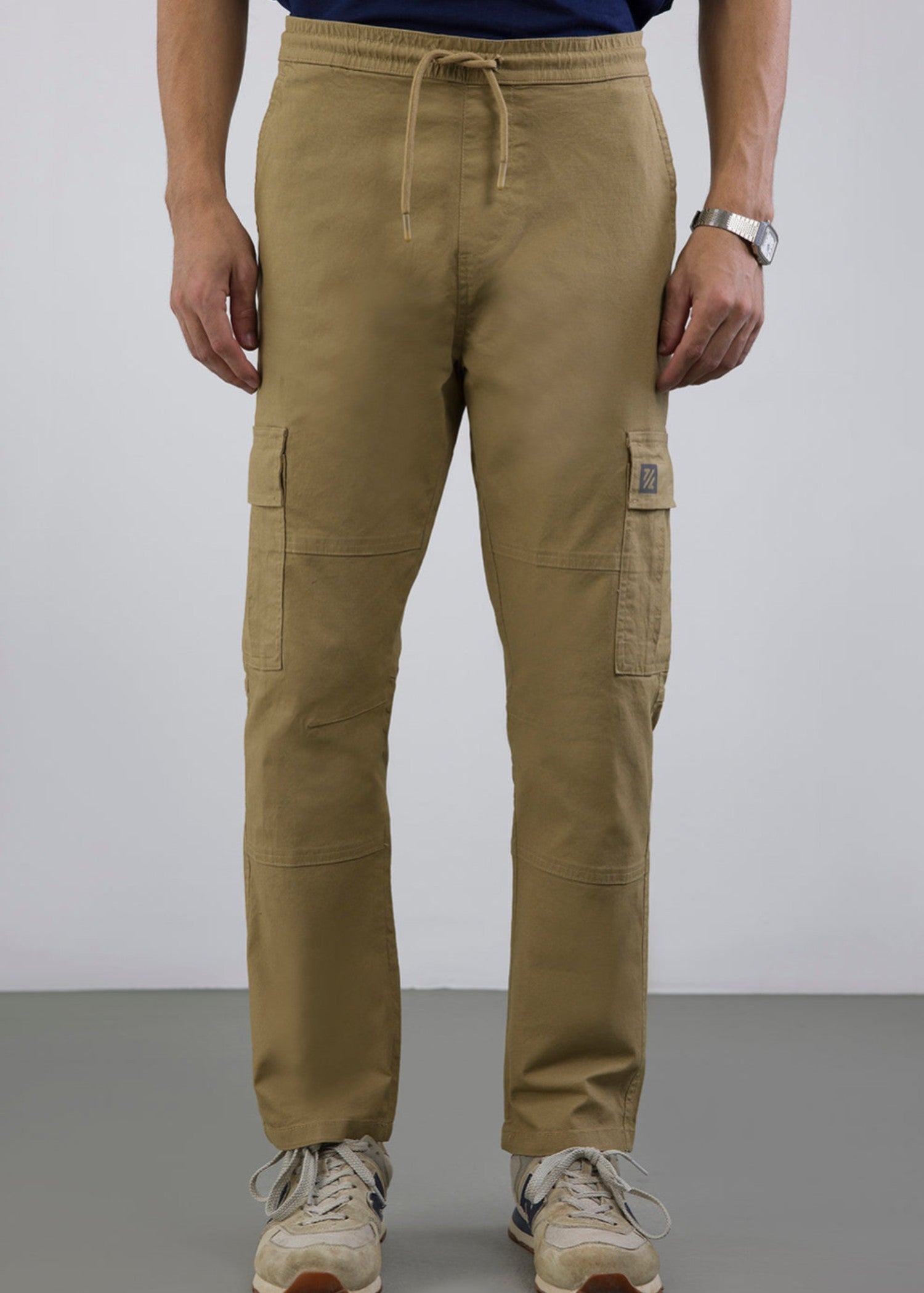 cotton Trousers in Khaki brown