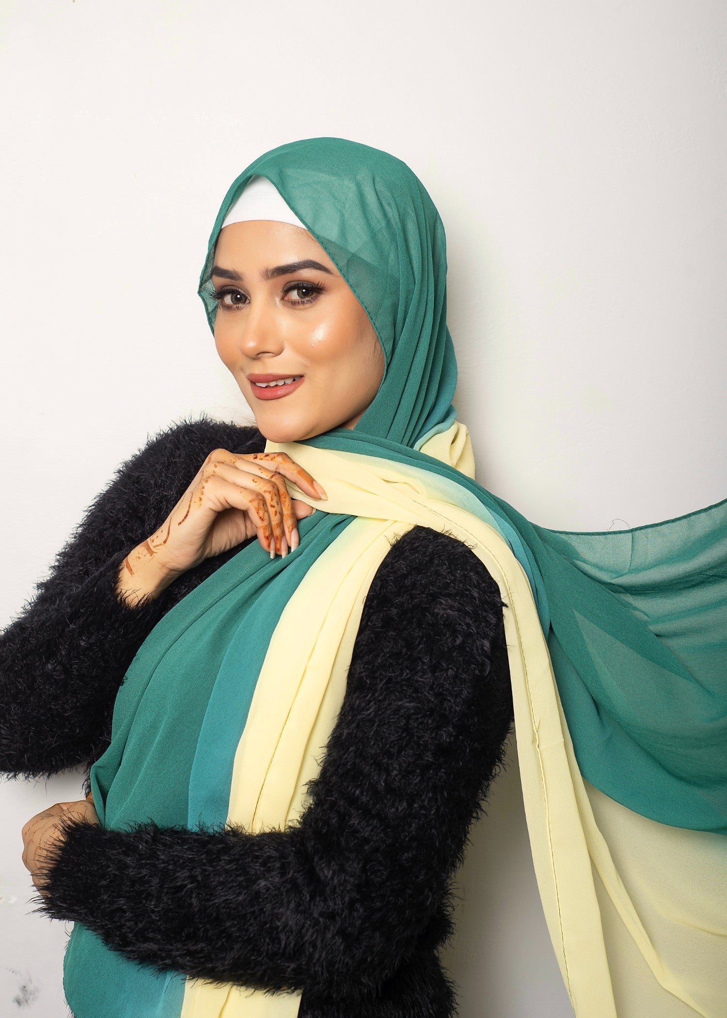 chiffon Hijab in Bottle green