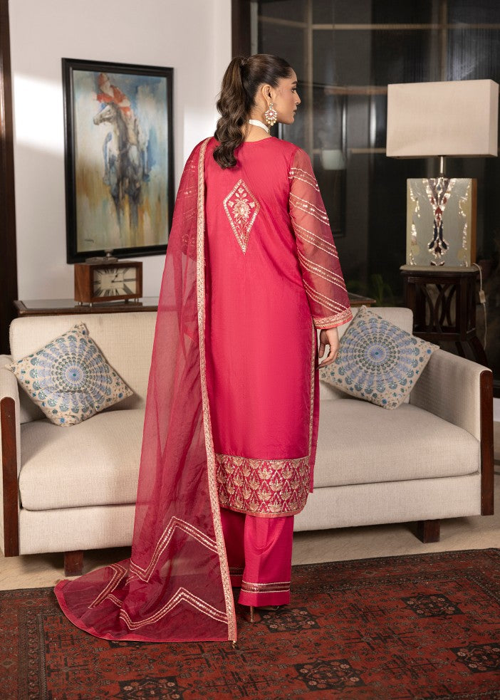organza Kurta Set in Fuchsia