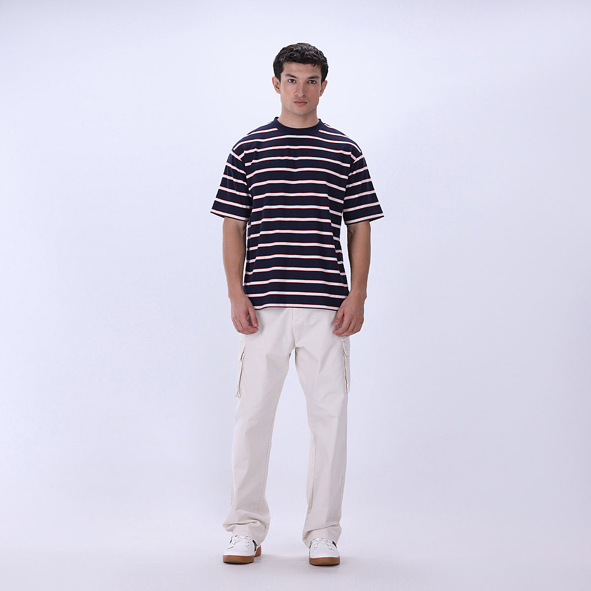 zari cotton T Shirt in Navy blue