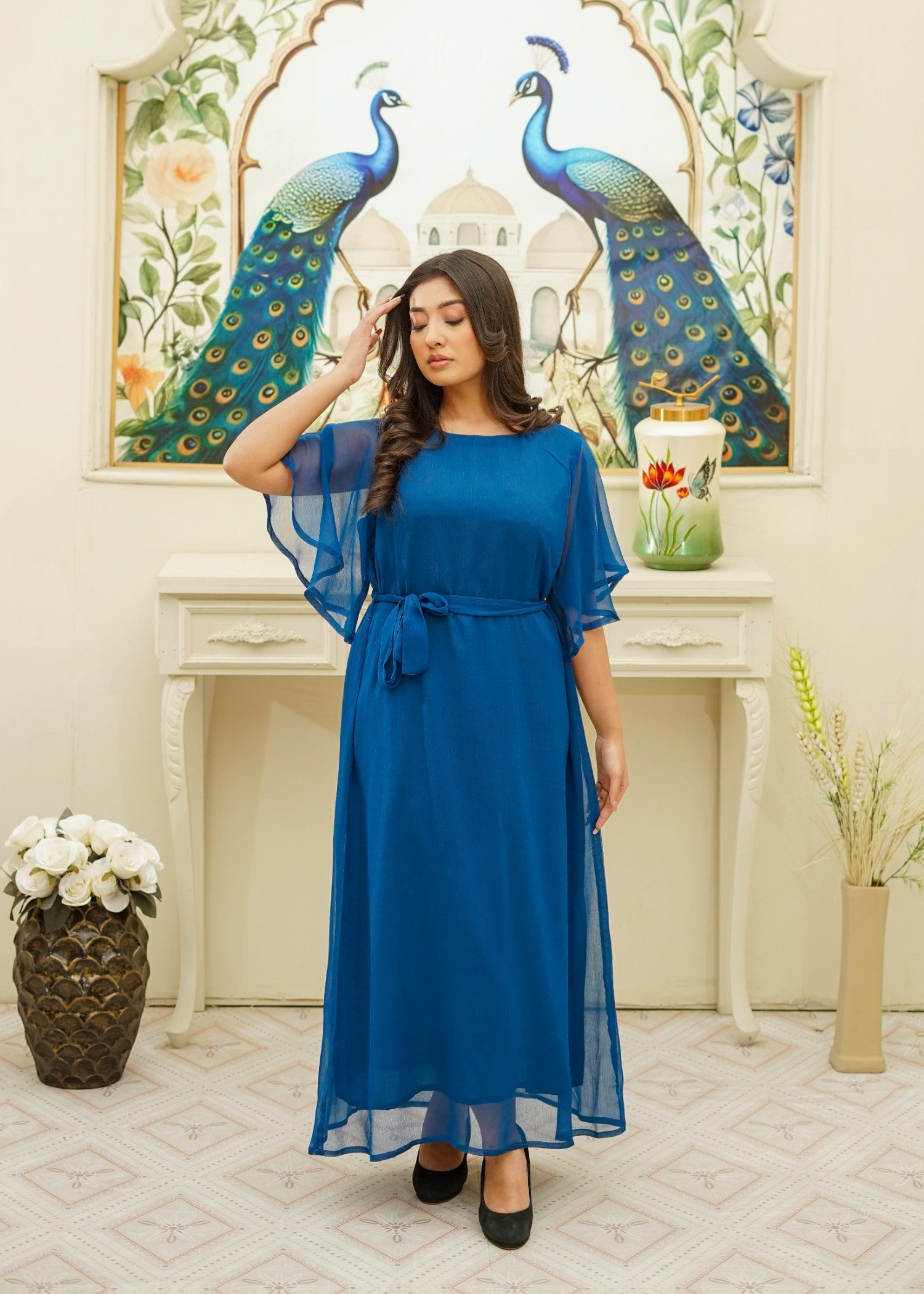 chiffon Maxi in Royal blue