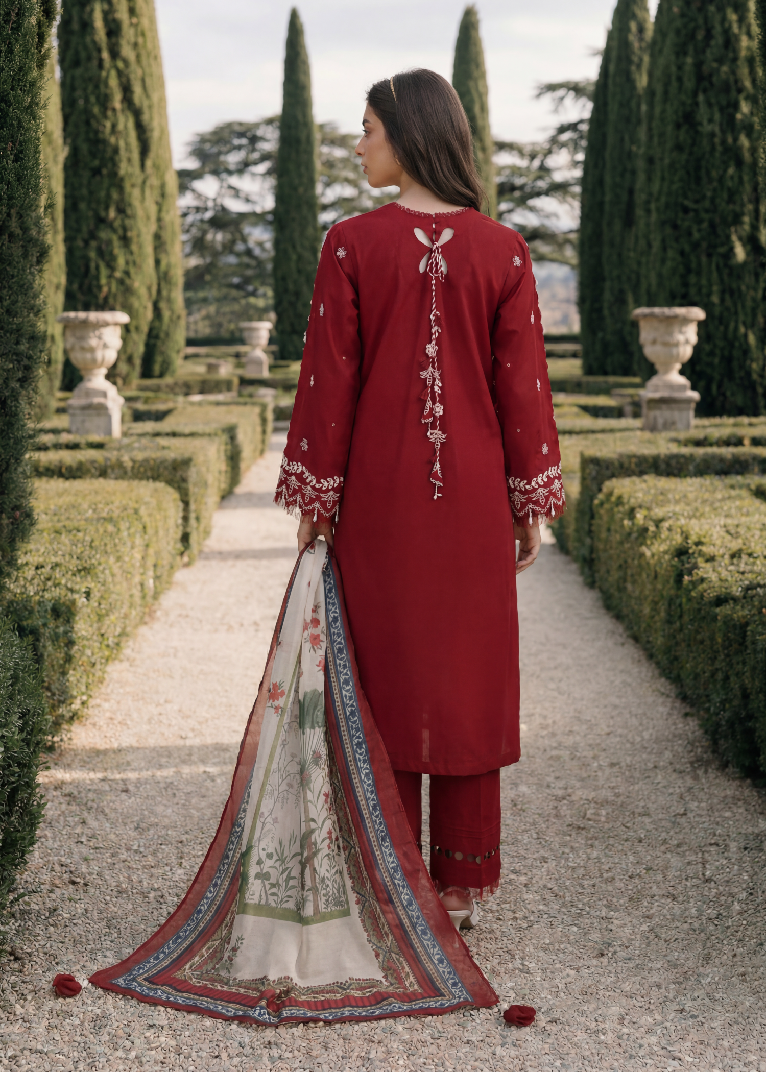 cotton Unstitched in Blood red