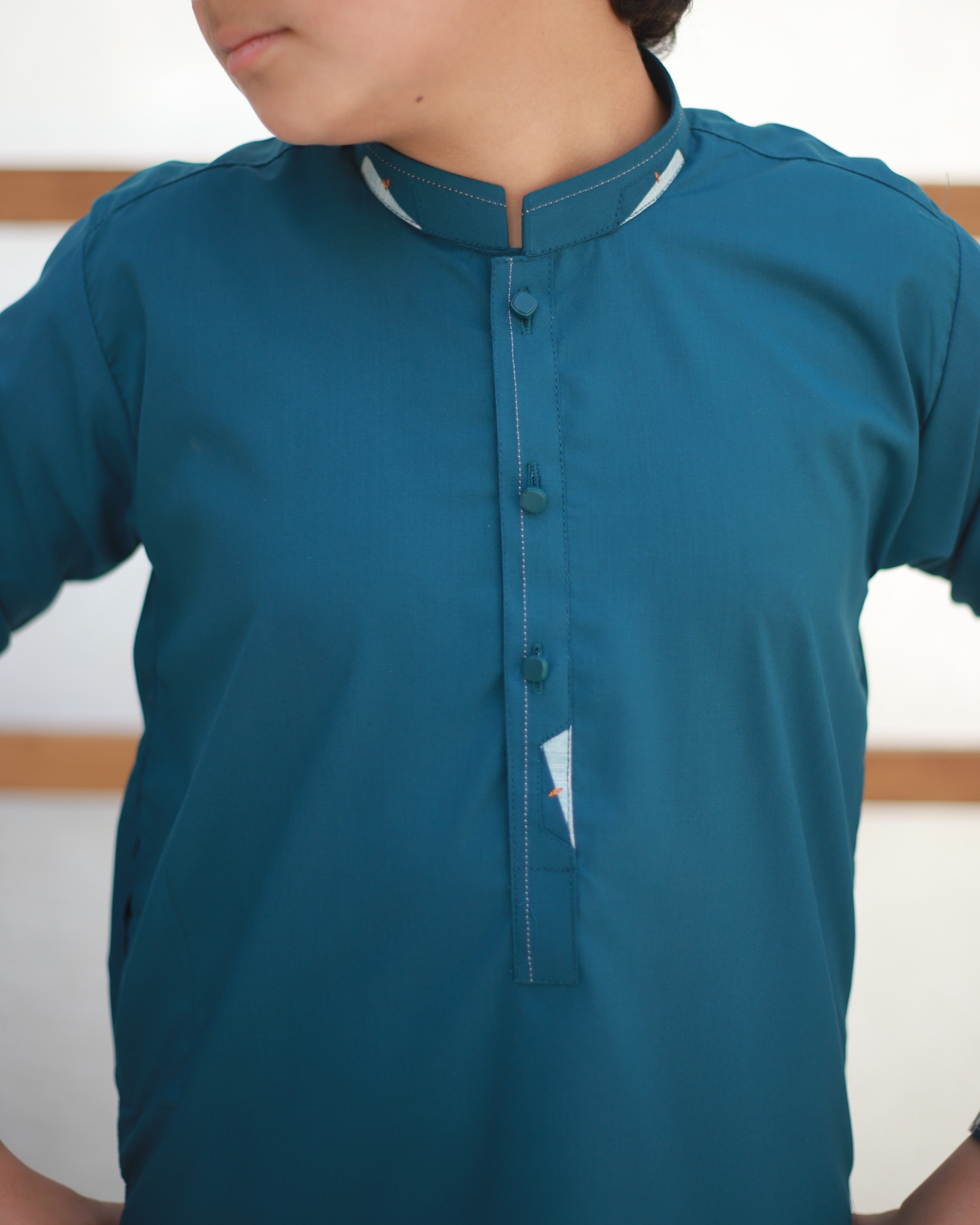 wash & wear Kurta Set in Dark cyan