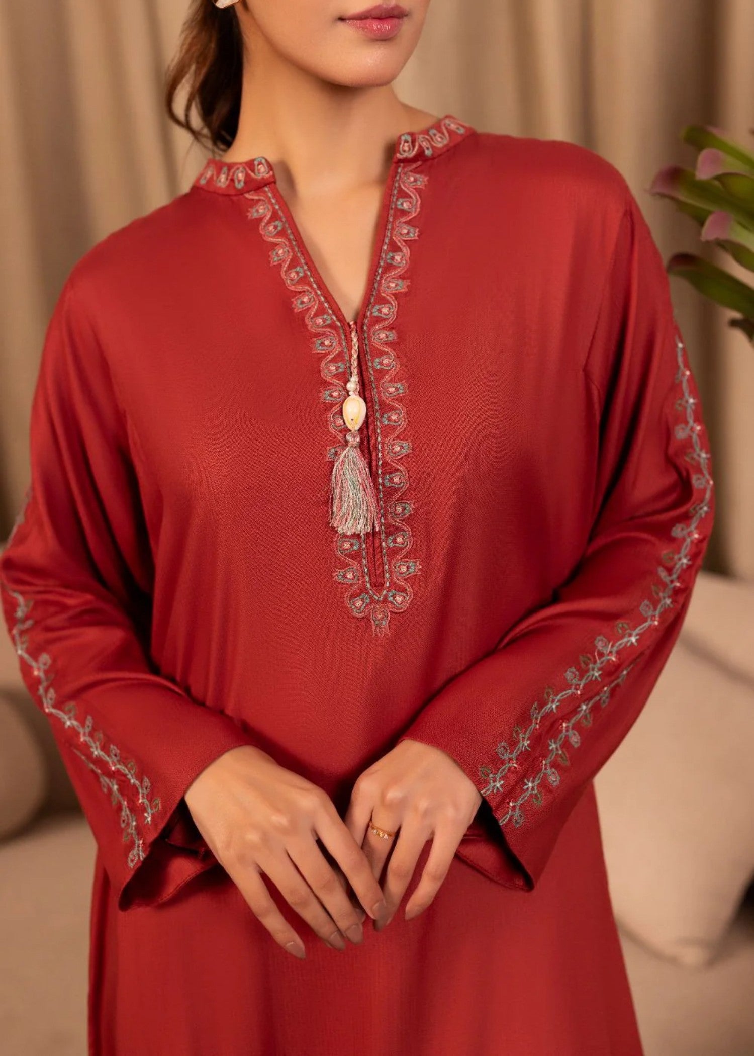 linen Co Ord Sets in Rust red