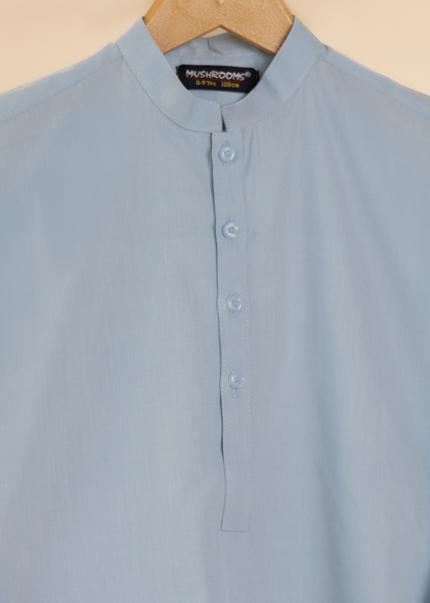 chambray Kurta Set in Ice blue