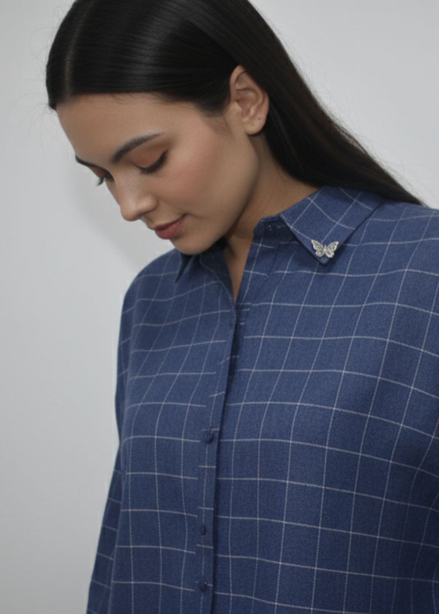 acrylic wool Top in Dark blue