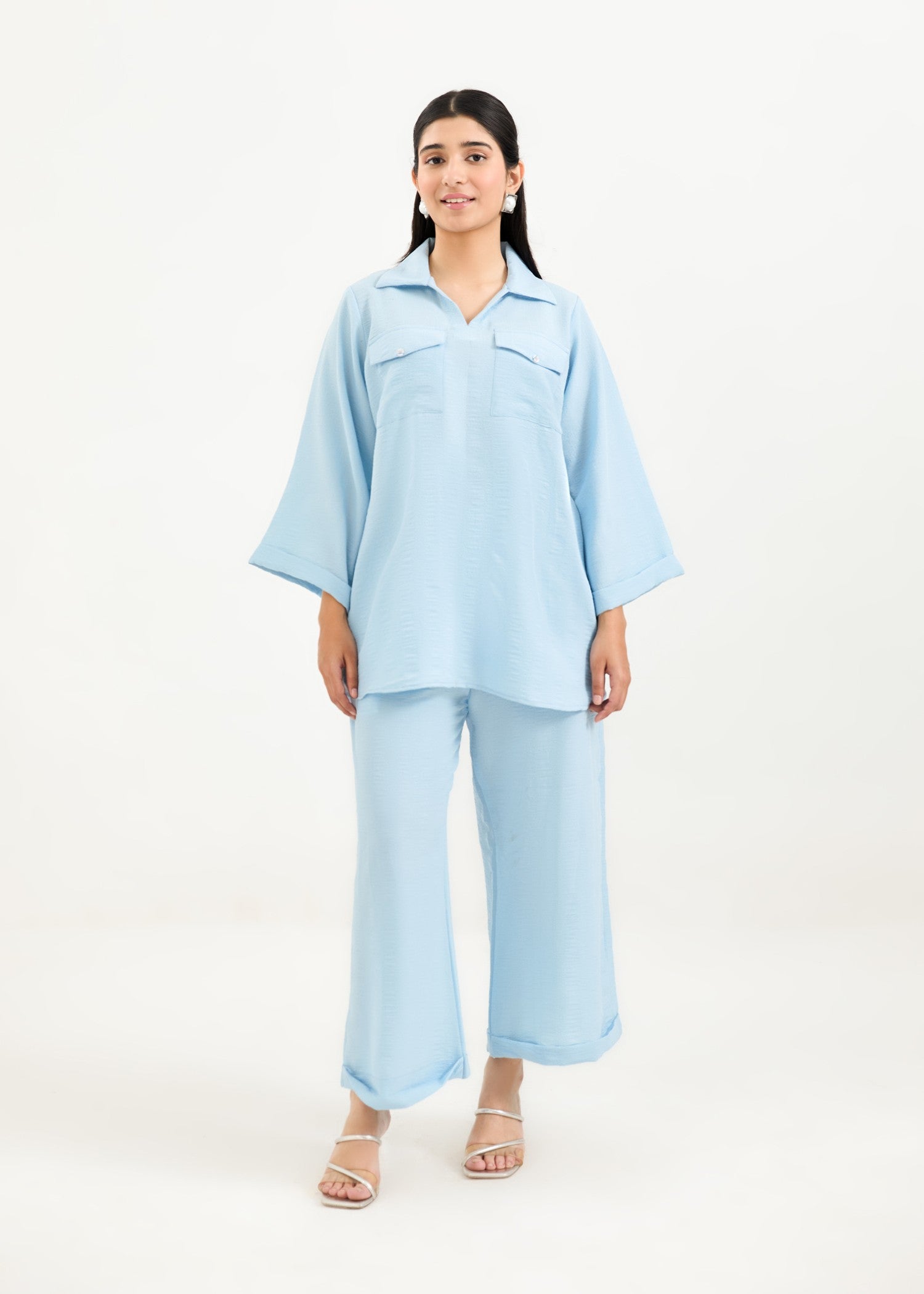 seersucker Co Ord Sets in Light cyan