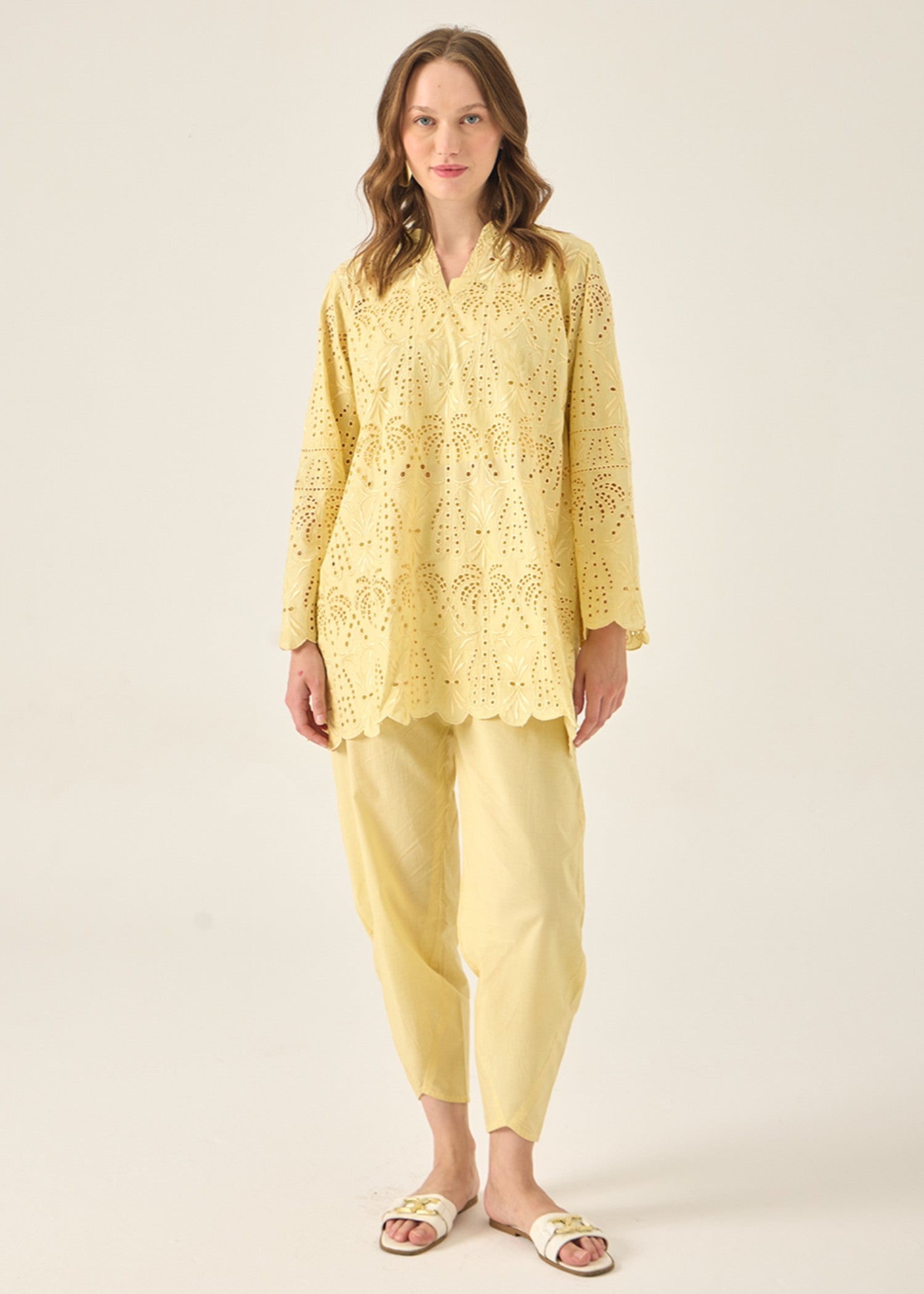cambric cotton Co Ord Sets in Yellow