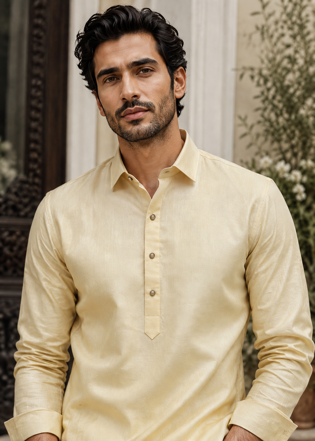 cotton Shalwar Kameez in Lemon