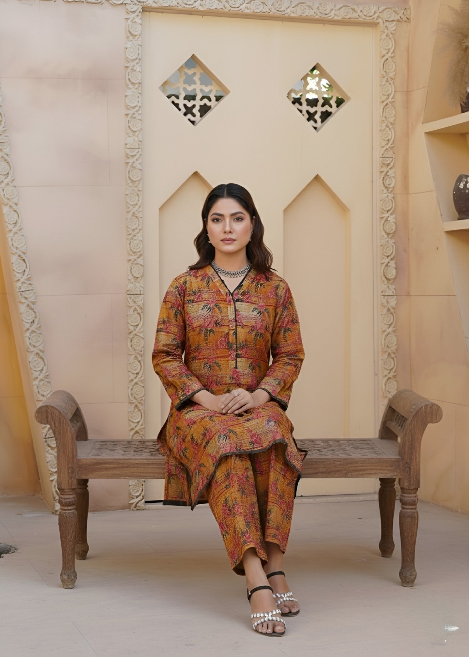 cambric Co Ord Sets in Yellow-orange