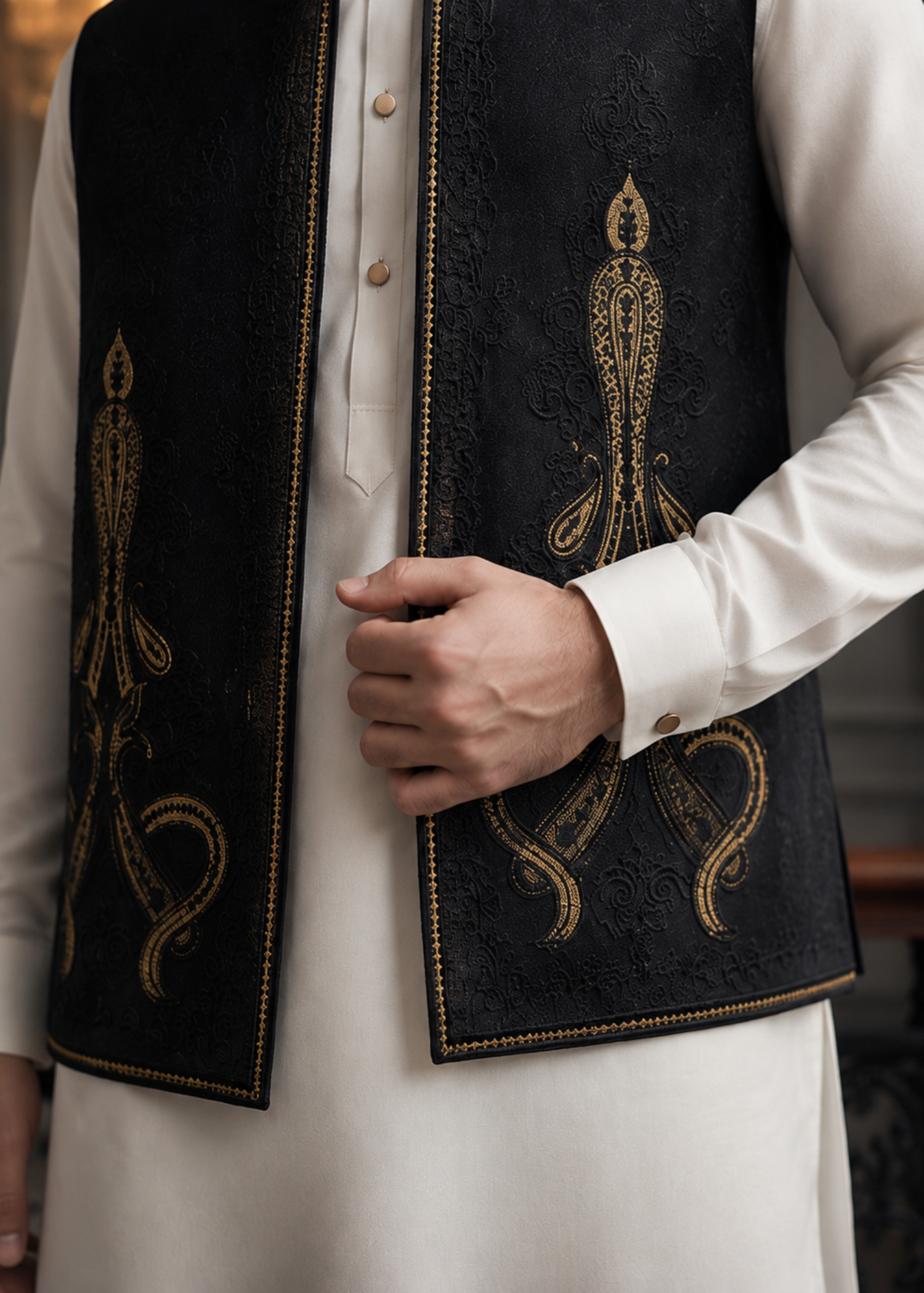 suiting Waistcoat in Black