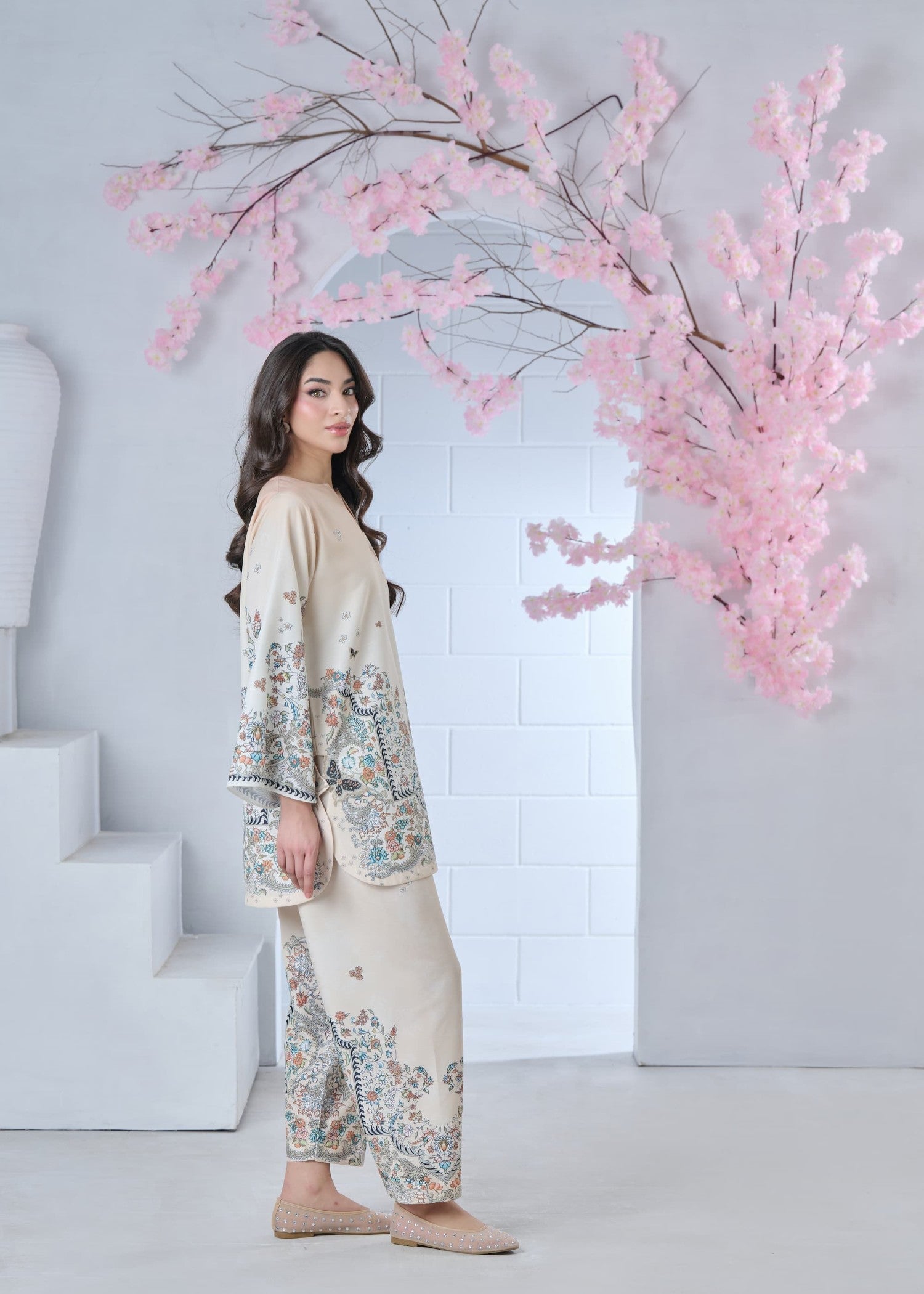 raw silk Co Ord Sets in Off-white