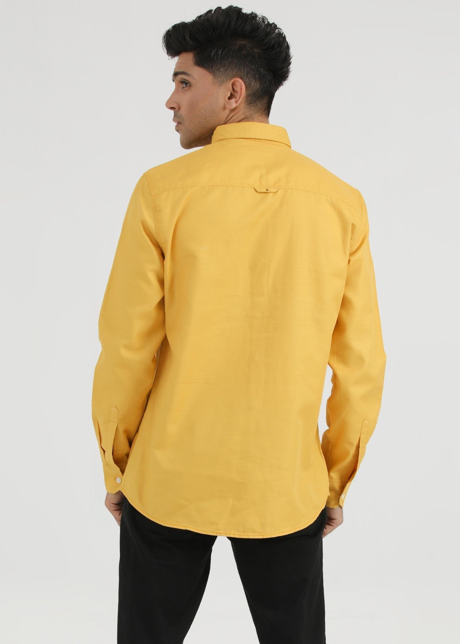 cotton linen Casual Shirt in Mustard