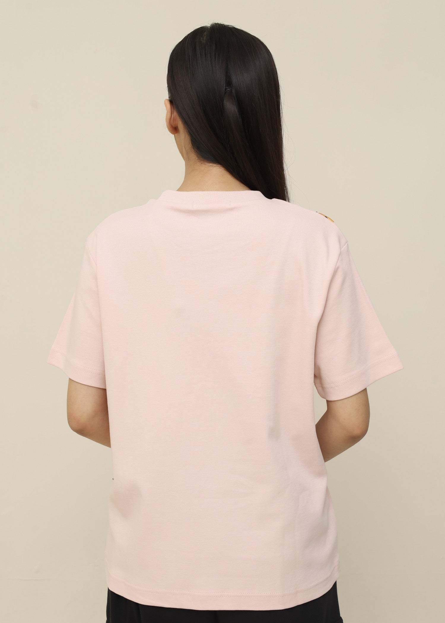 interlock knit T Shirt in Mauve pink
