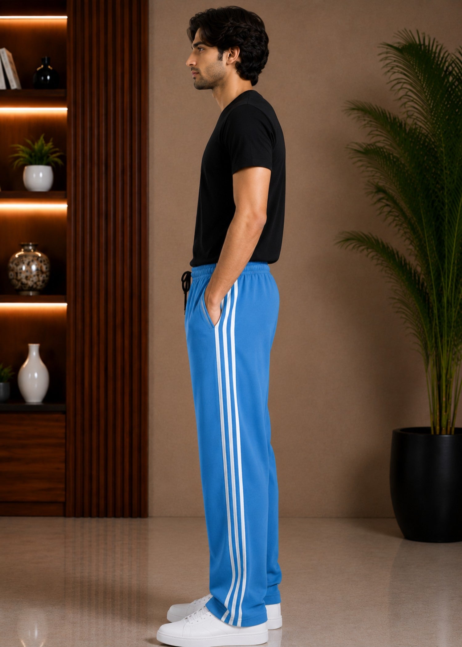 cotton Trousers in Azure