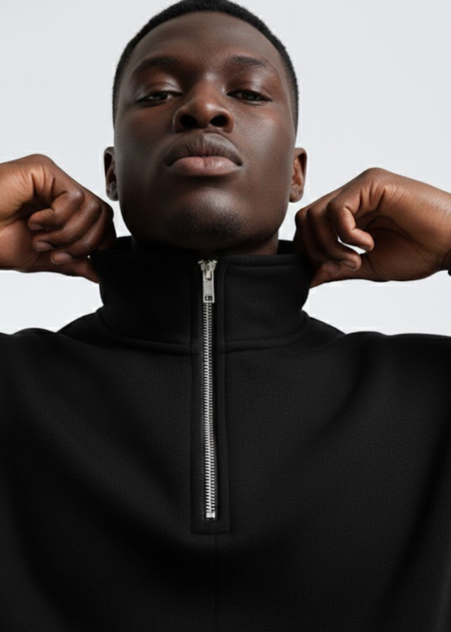 cotton linen Sweatshirt in Black